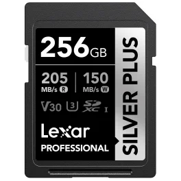 כרטיס זיכרון 256GB Lexar® Professional SILVER PLUS SDXC™ UHS-I