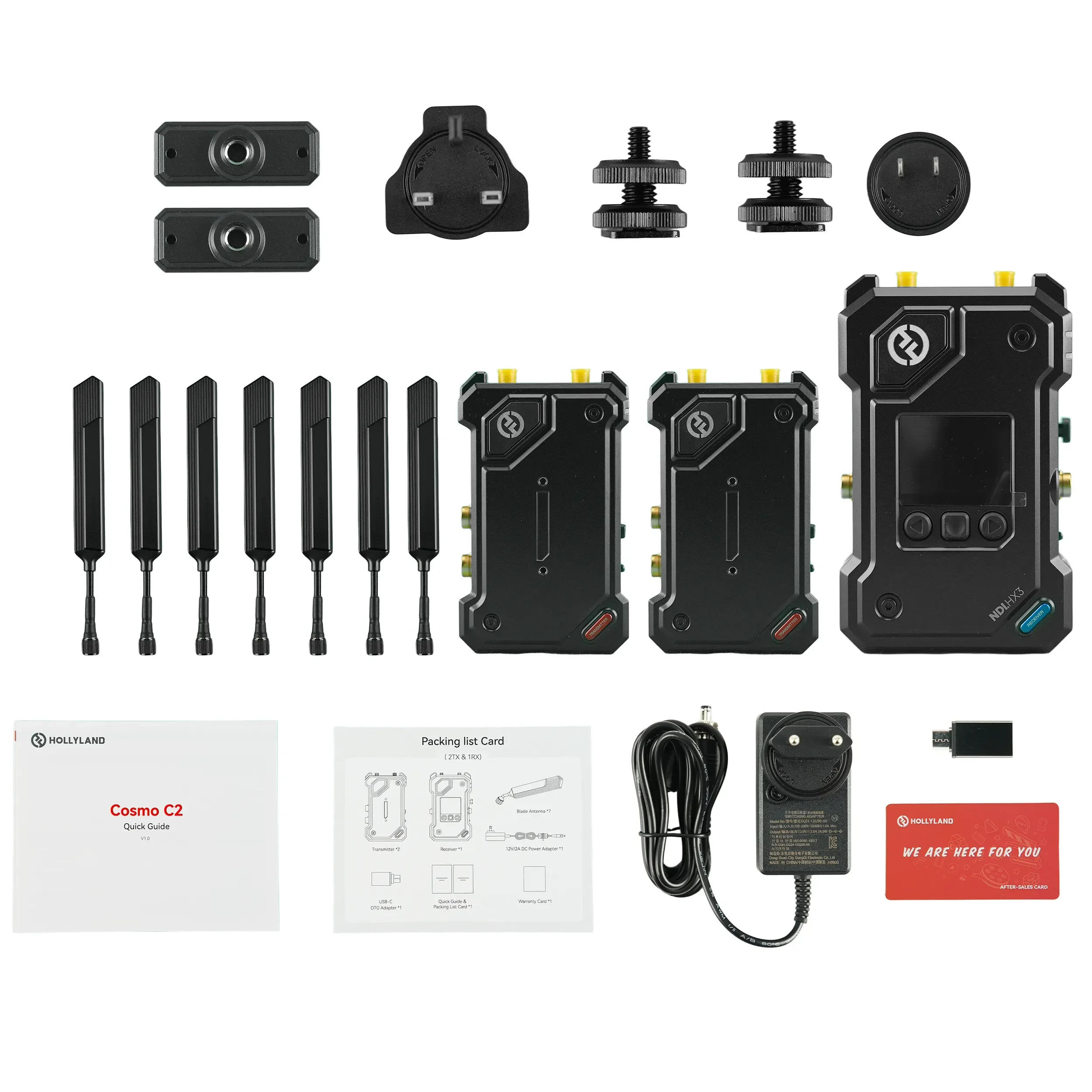 סט 2 משדרי וידאו ומקלט HDMI/SDI למרחק של 1000 מ'  Hollyland Cosmo C2