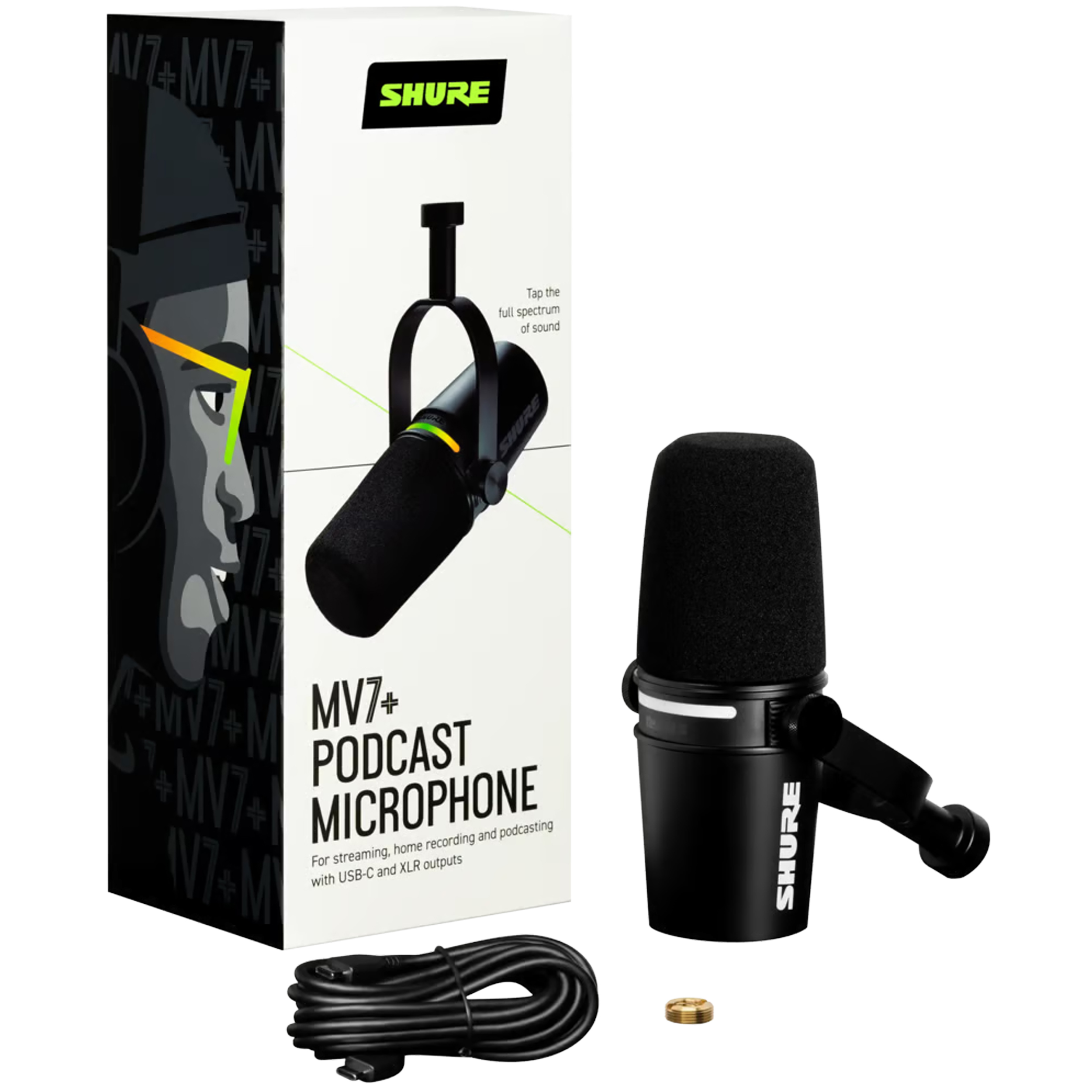 מיקרופון לפודקאסט Shure MV7+-K XLR/USB