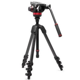 קיט חצובת וידאו סיבי פחמן Manfrotto ראש 502 ורגליים 055