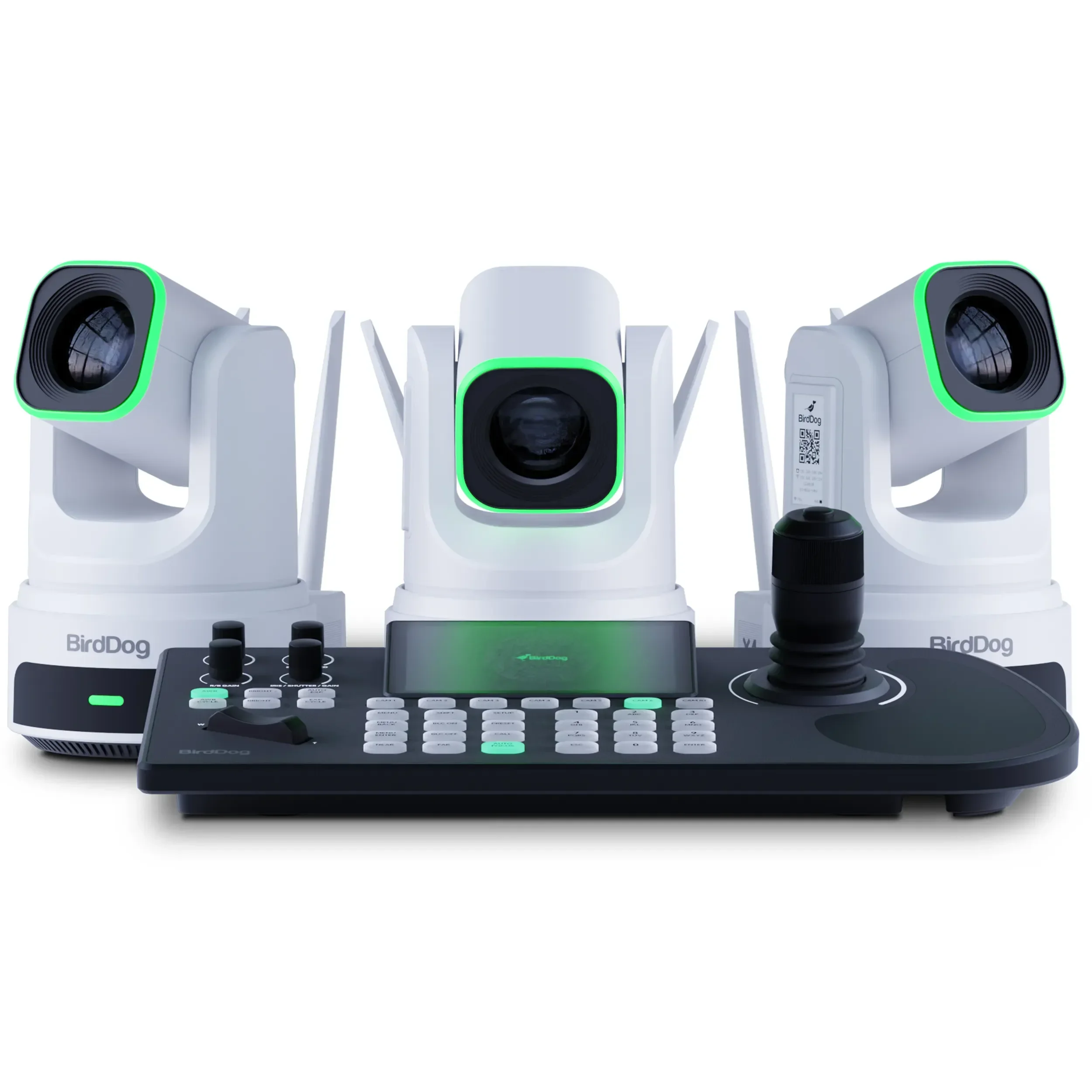 באנדל 3 מצלמות X4 Ultra ובקר שליטה BirdDog KBD-צבע לבן