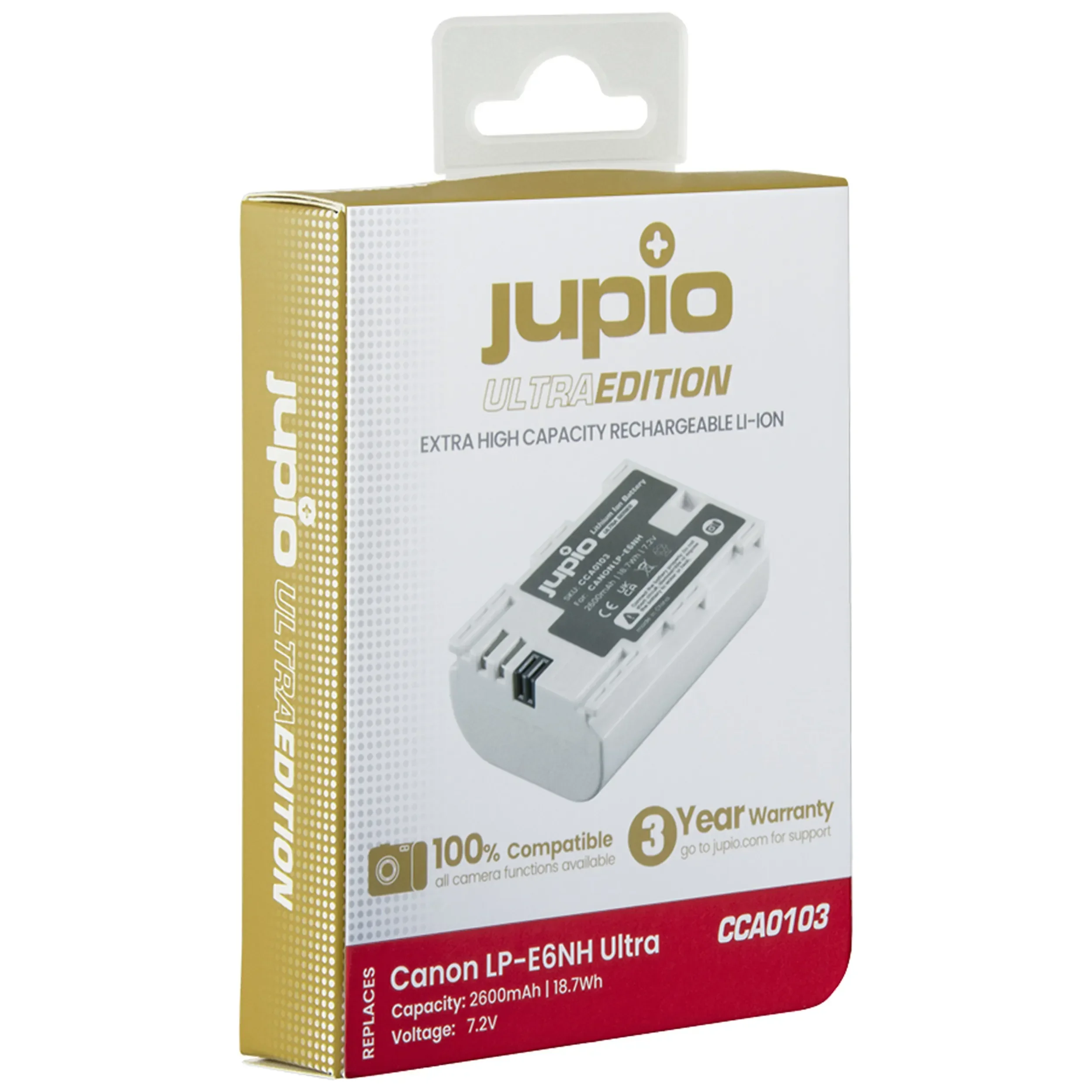 סוללת ליתיום Jupio *Ultra* LP-E6NH 2600mAh למצלמות Canon