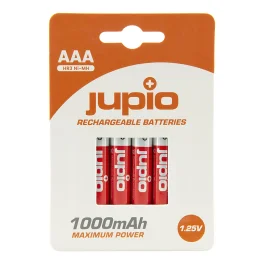 סט 4 סוללות AAA נטענות Jupio 1000mAh