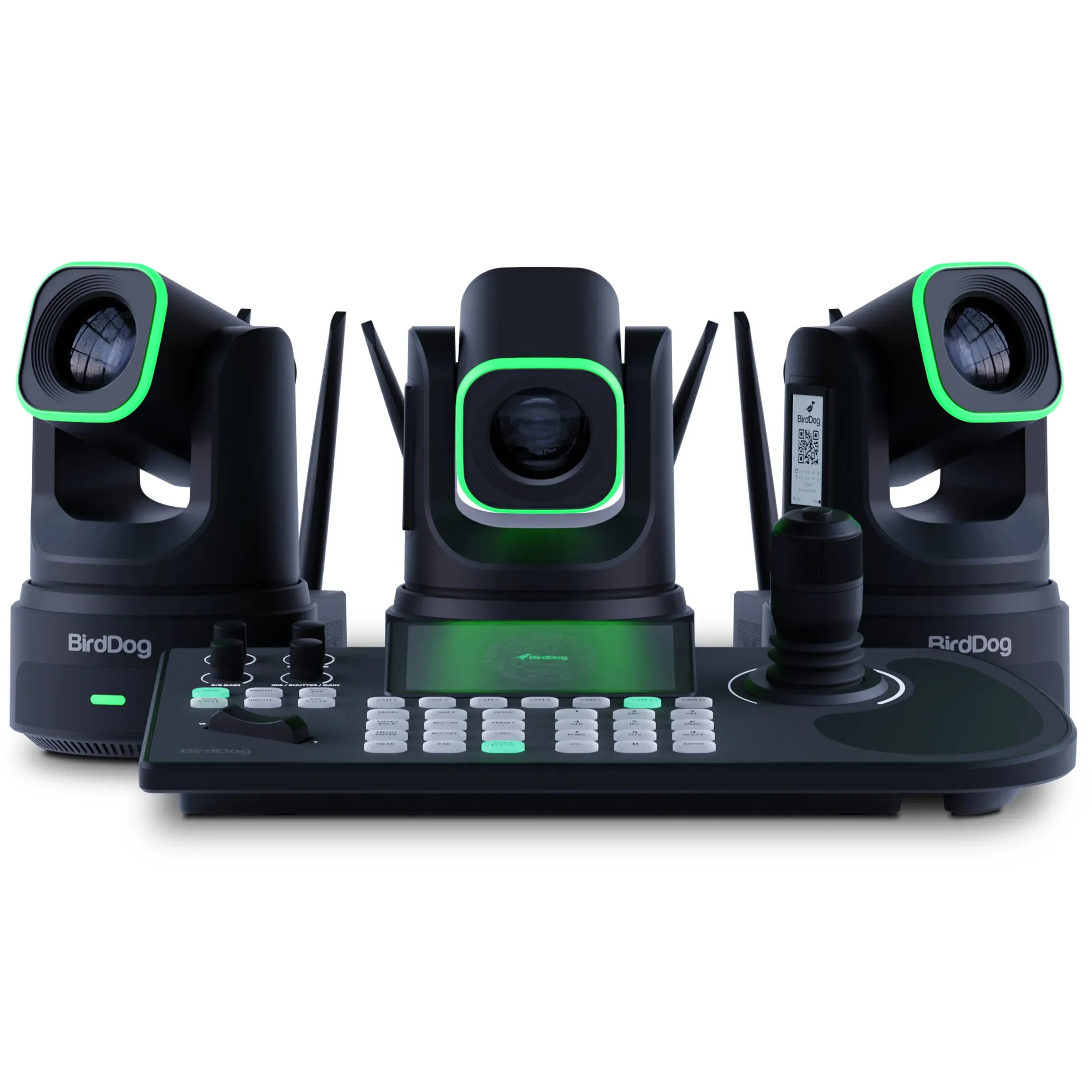 באנדל 3 מצלמות X4 Ultra ובקר שליטה BirdDog KBD-צבע שחור