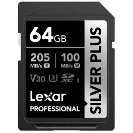 כרטיס זיכרון 64GB Lexar® Professional SILVER PLUS SDXC™ UHS-I