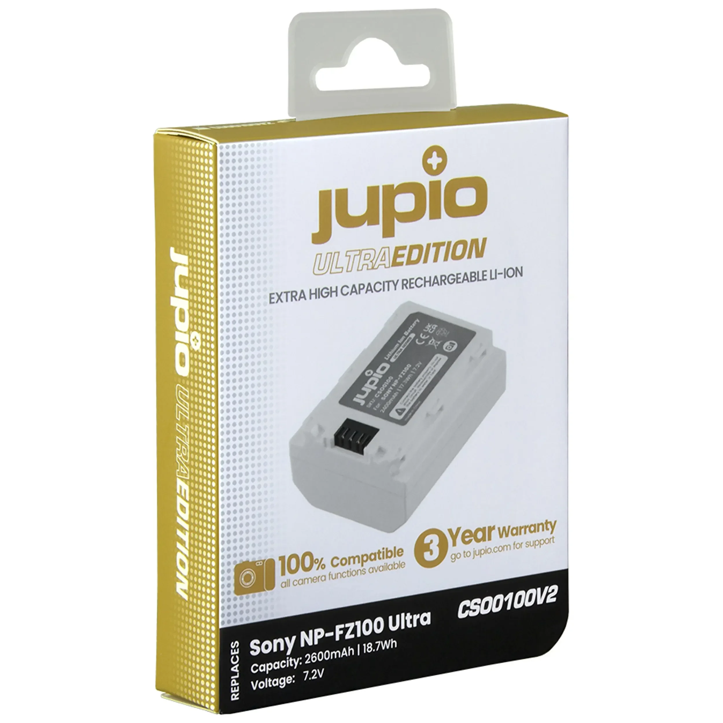 סוללת ליתיום Jupio NP-FZ100 *Ultra* 2600mAh למצלמות Sony