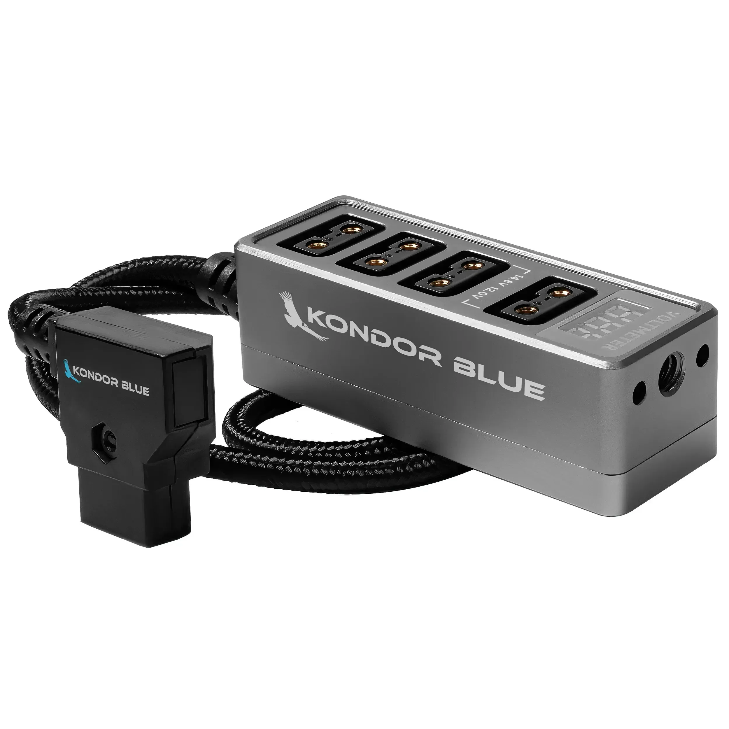 מפצל 4 יציאות D-Tap ומד מתח Kondor Blue