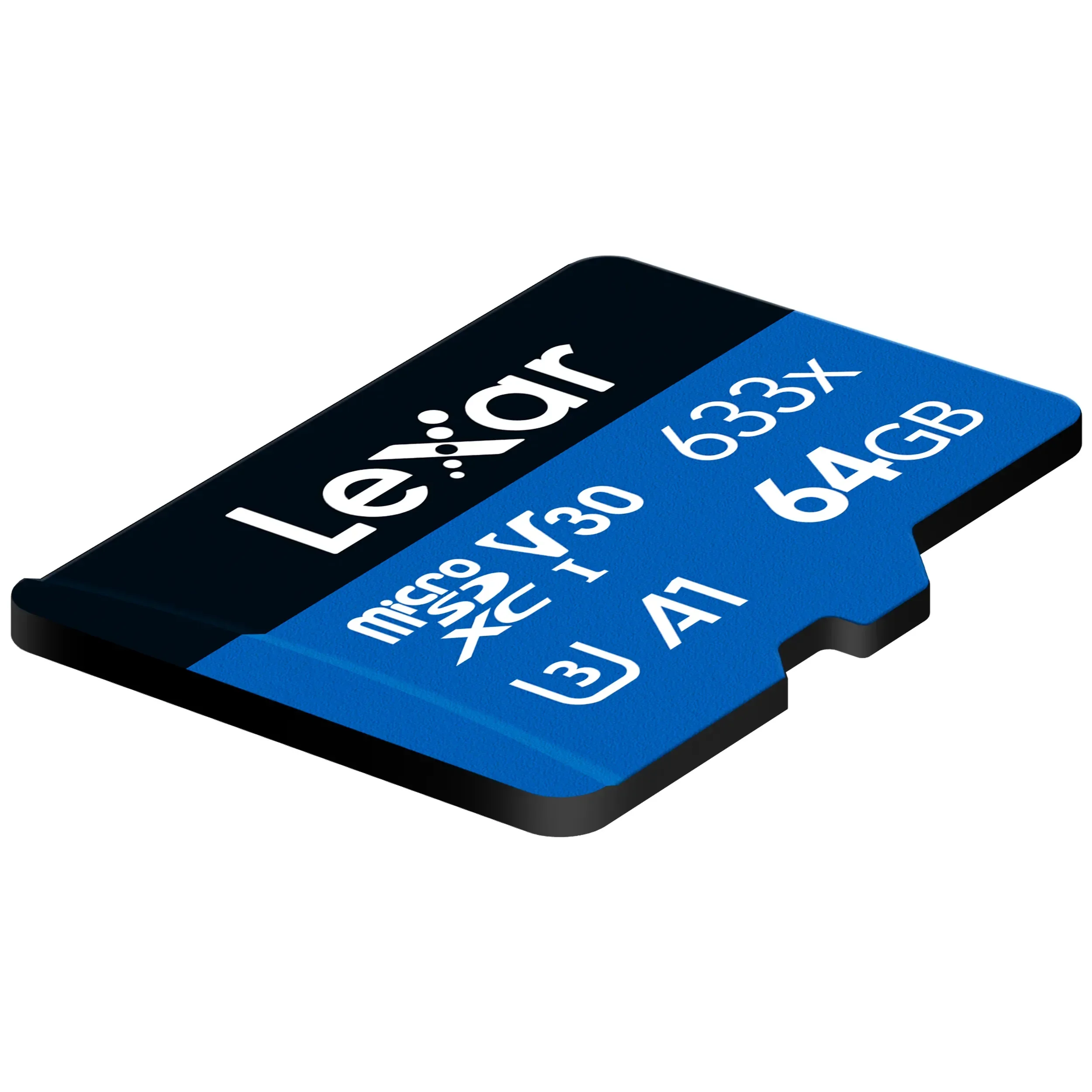 כרטיס זיכרון עם מתאם 64GB Lexar® High-Performance 633x microSDHC™ UHS-I SD