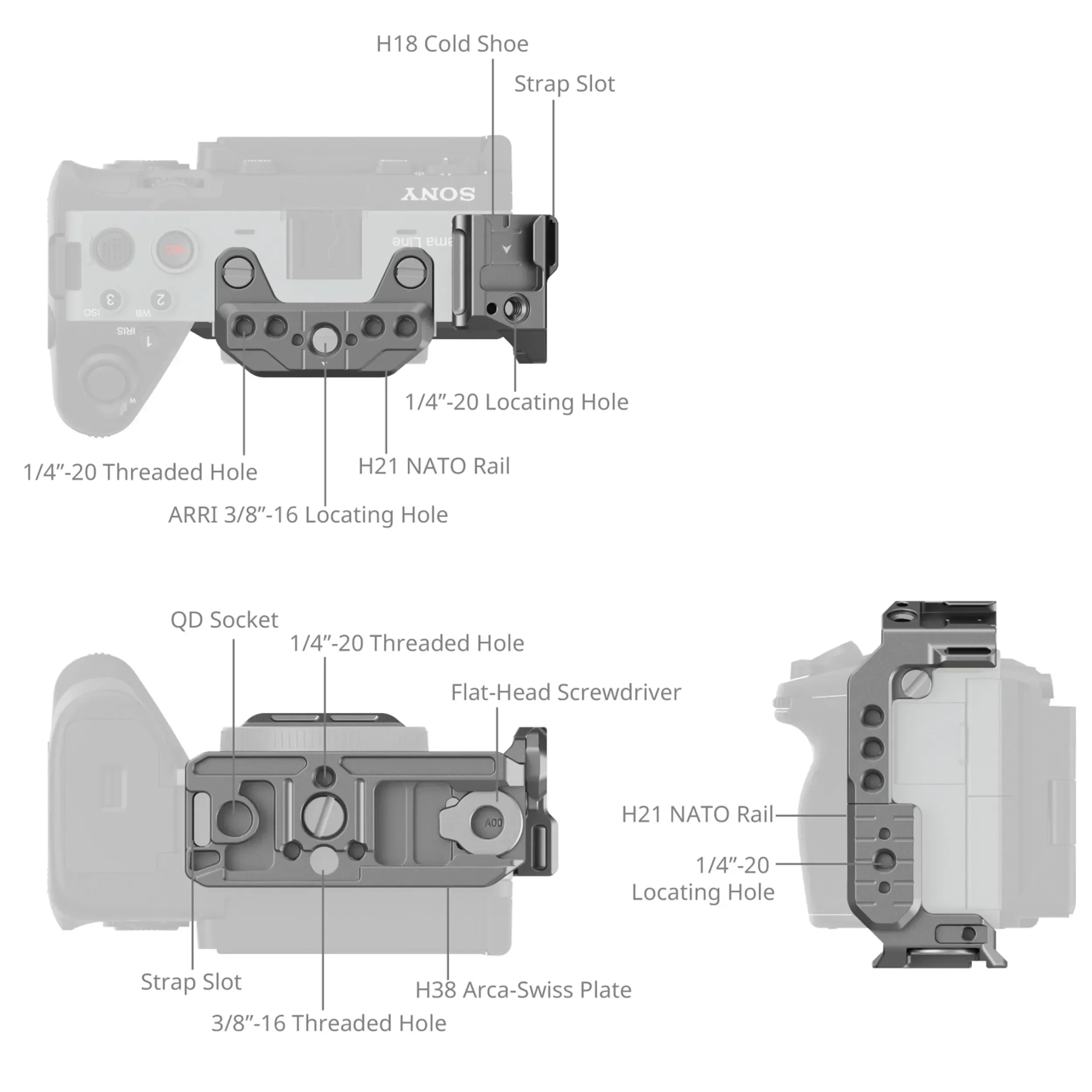 כלוב חיבור HawkLock למצלמות SmallRig 4772 Sony FX3/FX30