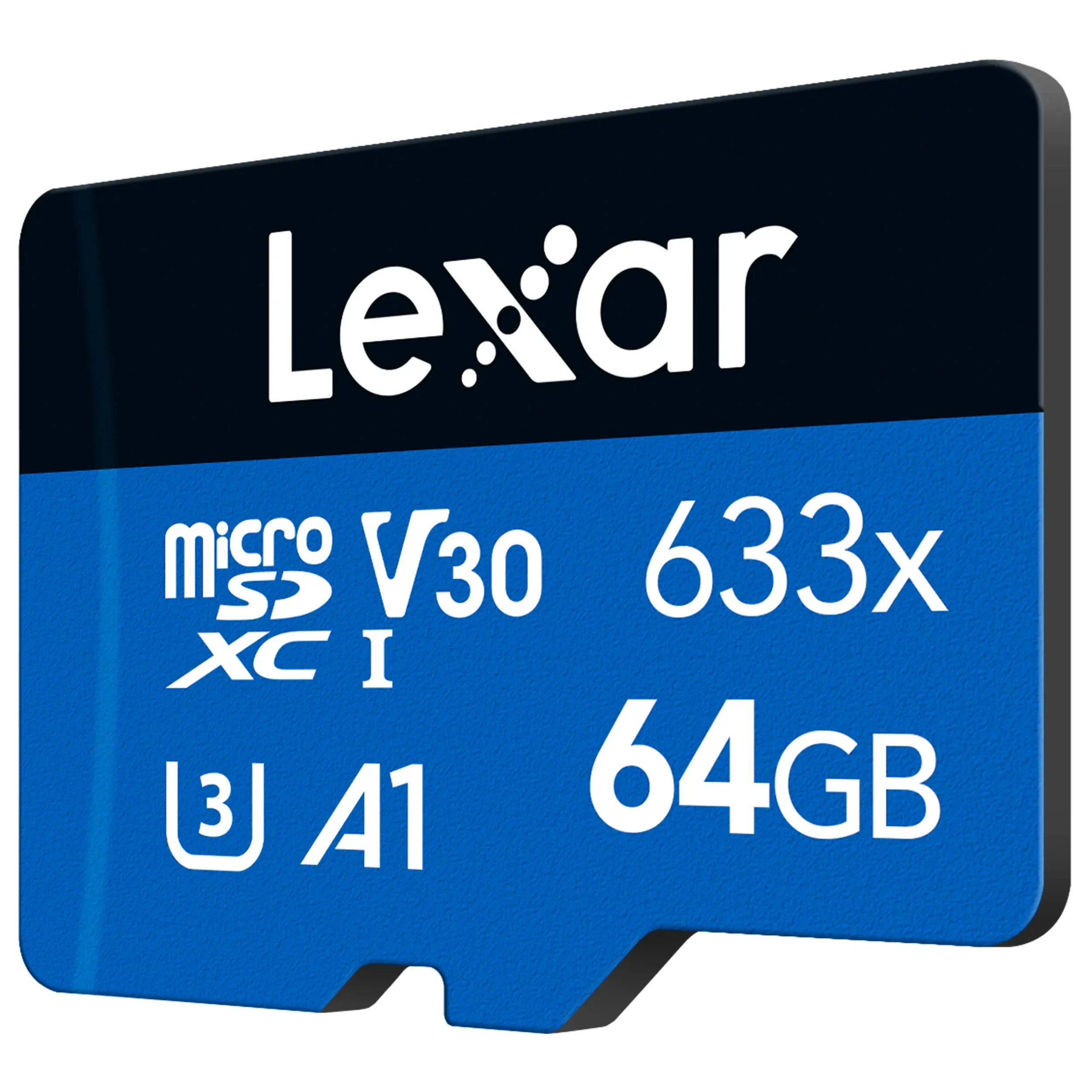 כרטיס זיכרון עם מתאם 64GB Lexar® High-Performance 633x microSDHC™ UHS-I SD