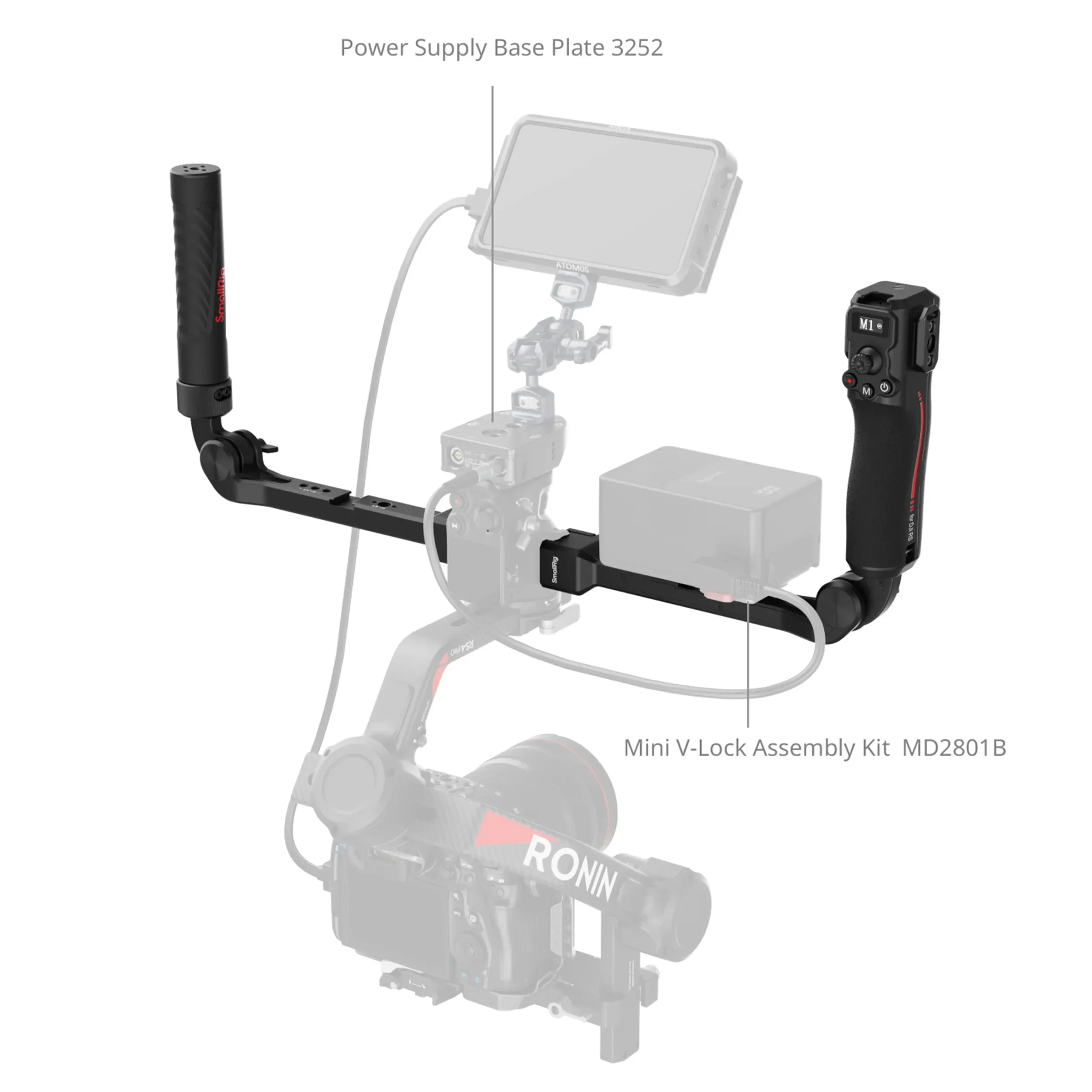 ידיות צד עם שליטה לגימבלים SmallRig 4327 DJI RS 2/RS3 PRO/RS4 PRO