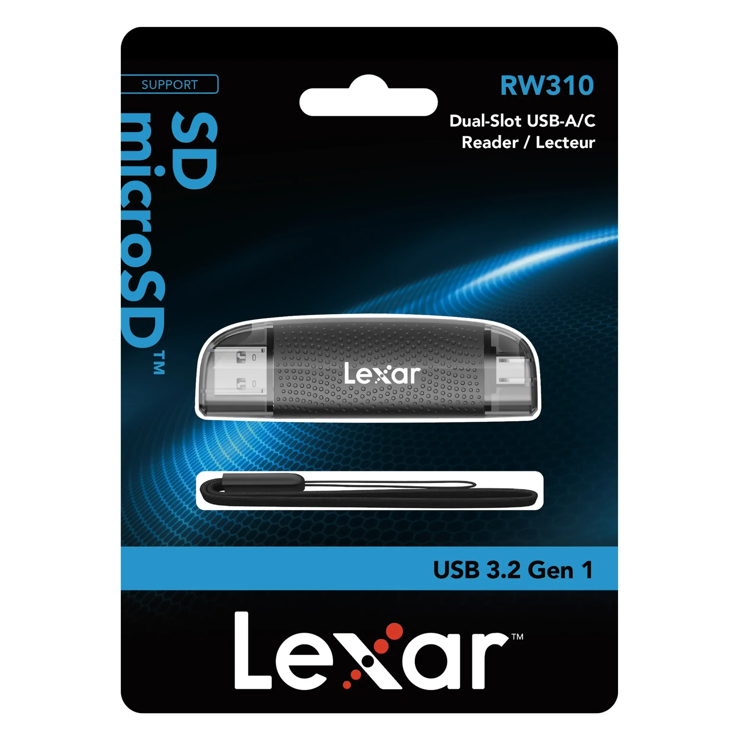 קורא כרטיסים ™Lexar® Dual Slot USB-A/C  microSD™ / SD