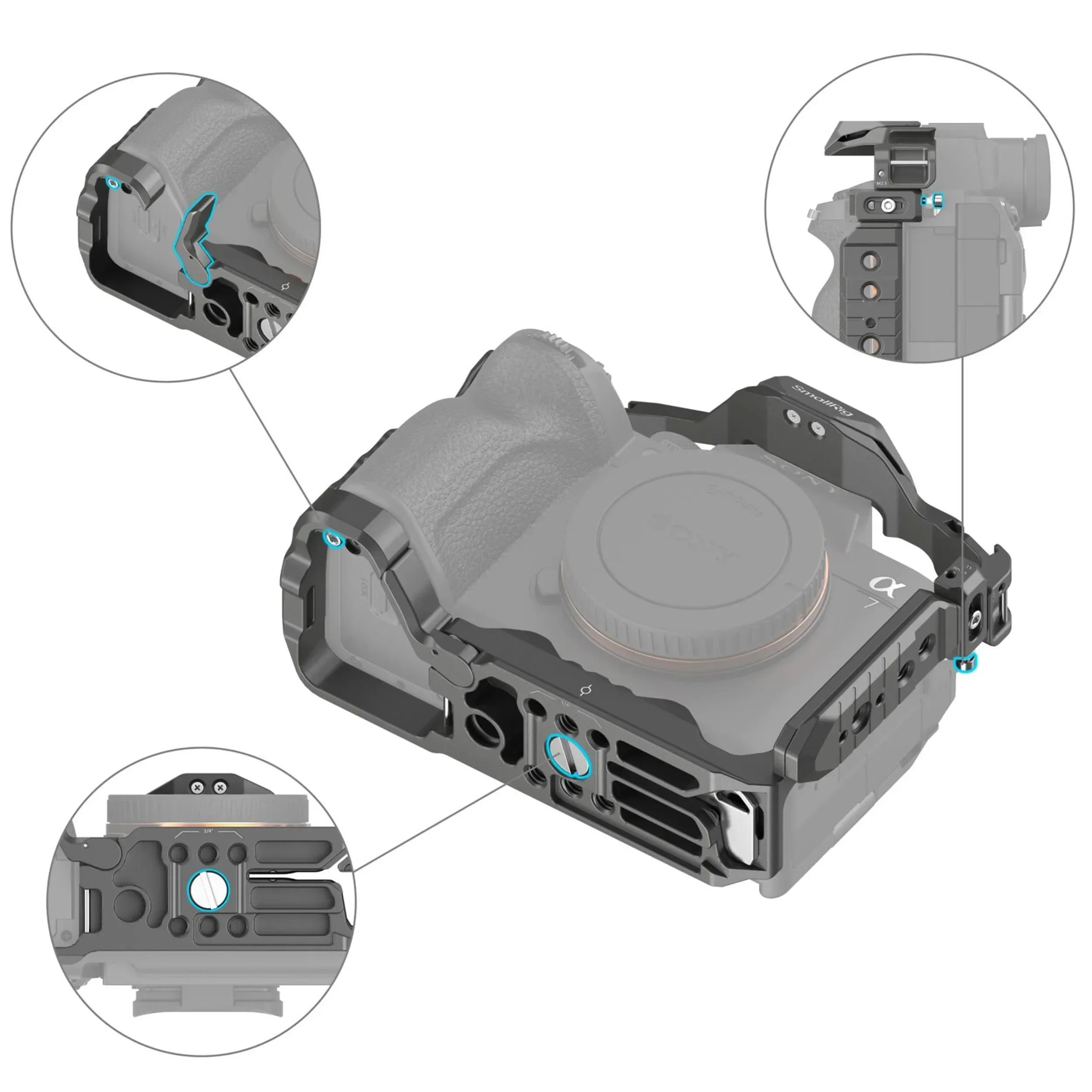 כלוב חיבור HawkLock למצלמות SmallRig 4538 Sony A7IV/7RV/A7S III