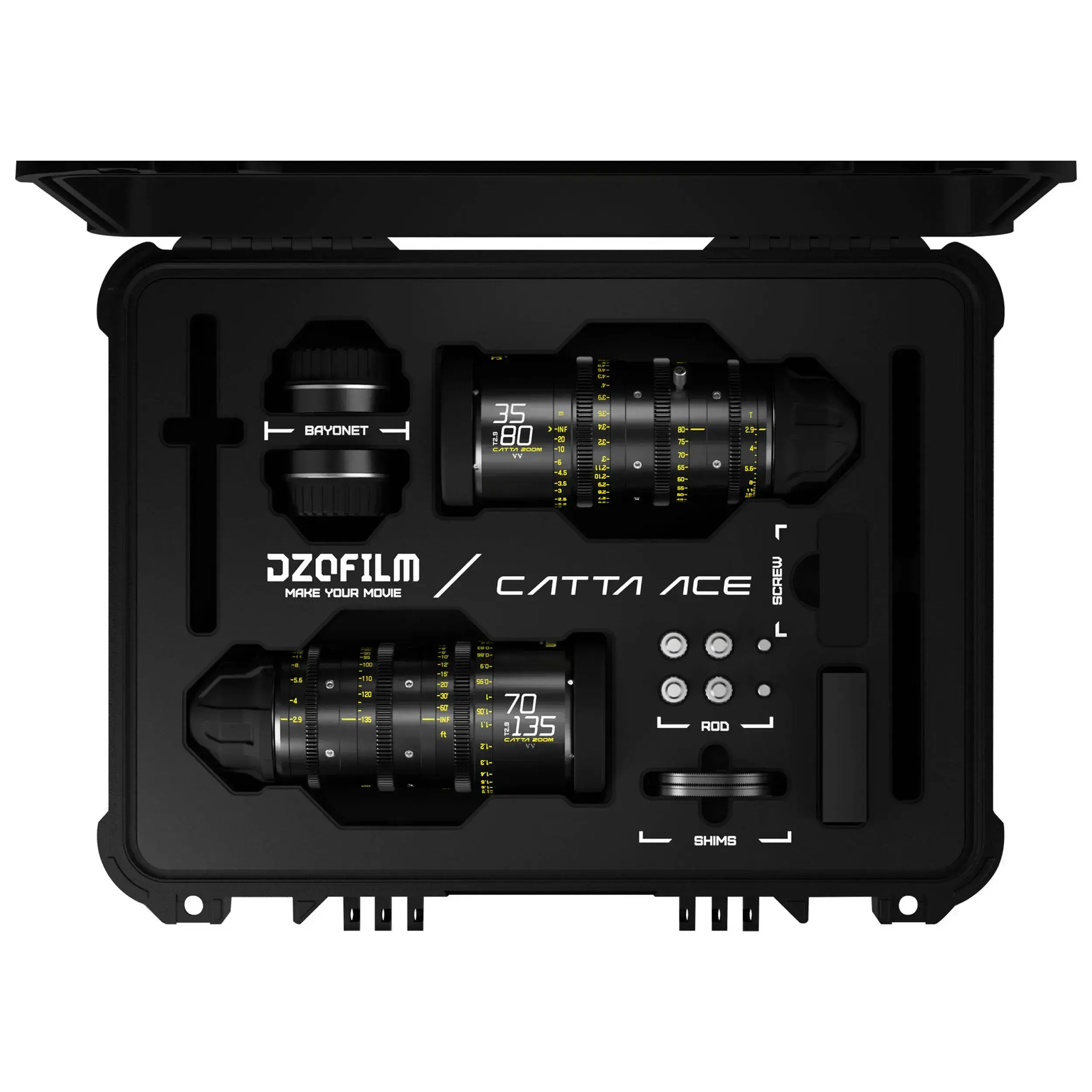 סט עדשות זום פול פריים DZOFilm Catta ACE FF 70-135MM/35-80MM T2.9 PL/EF Mount
