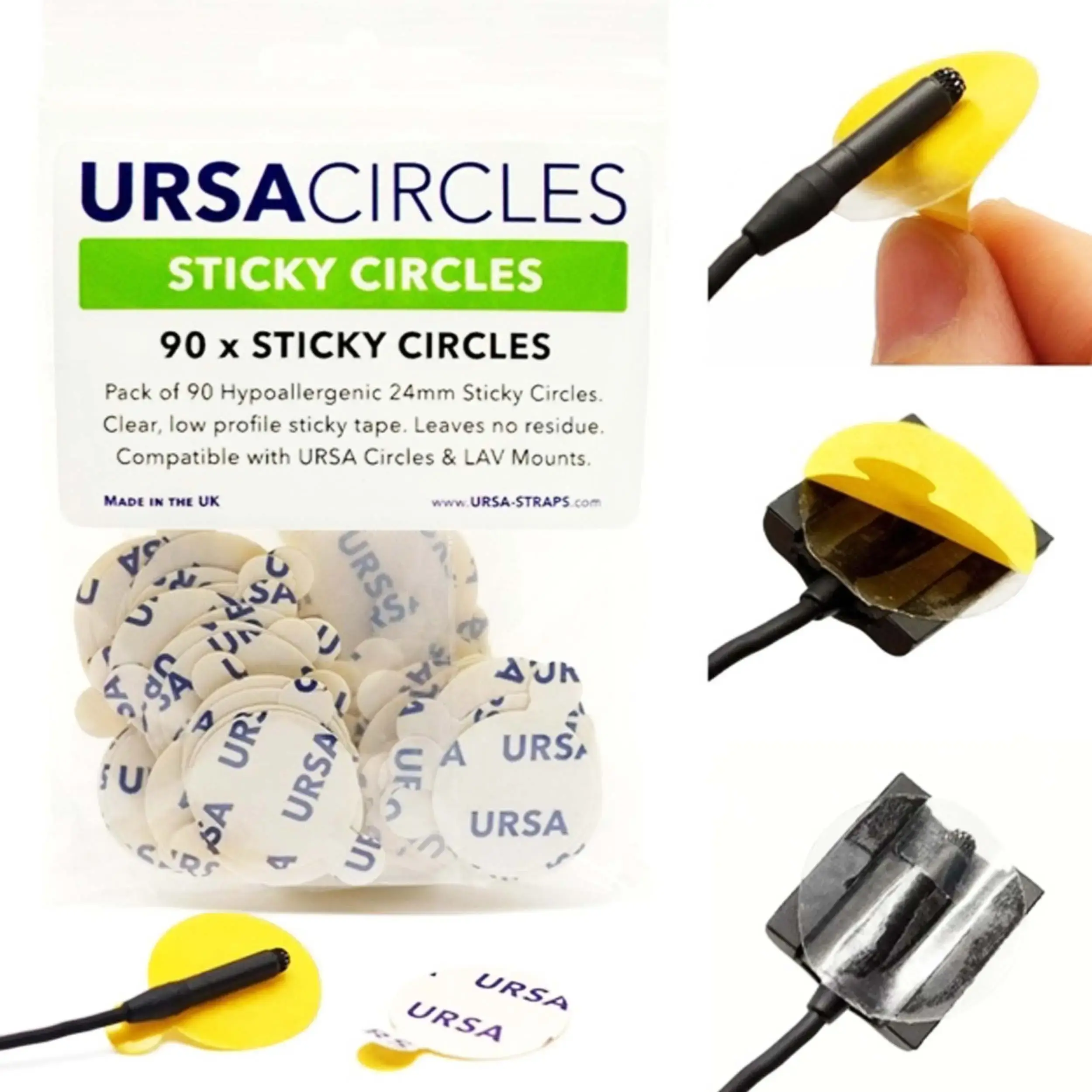 סט 90 מדבקות עגולות דביקות Ursa Straps