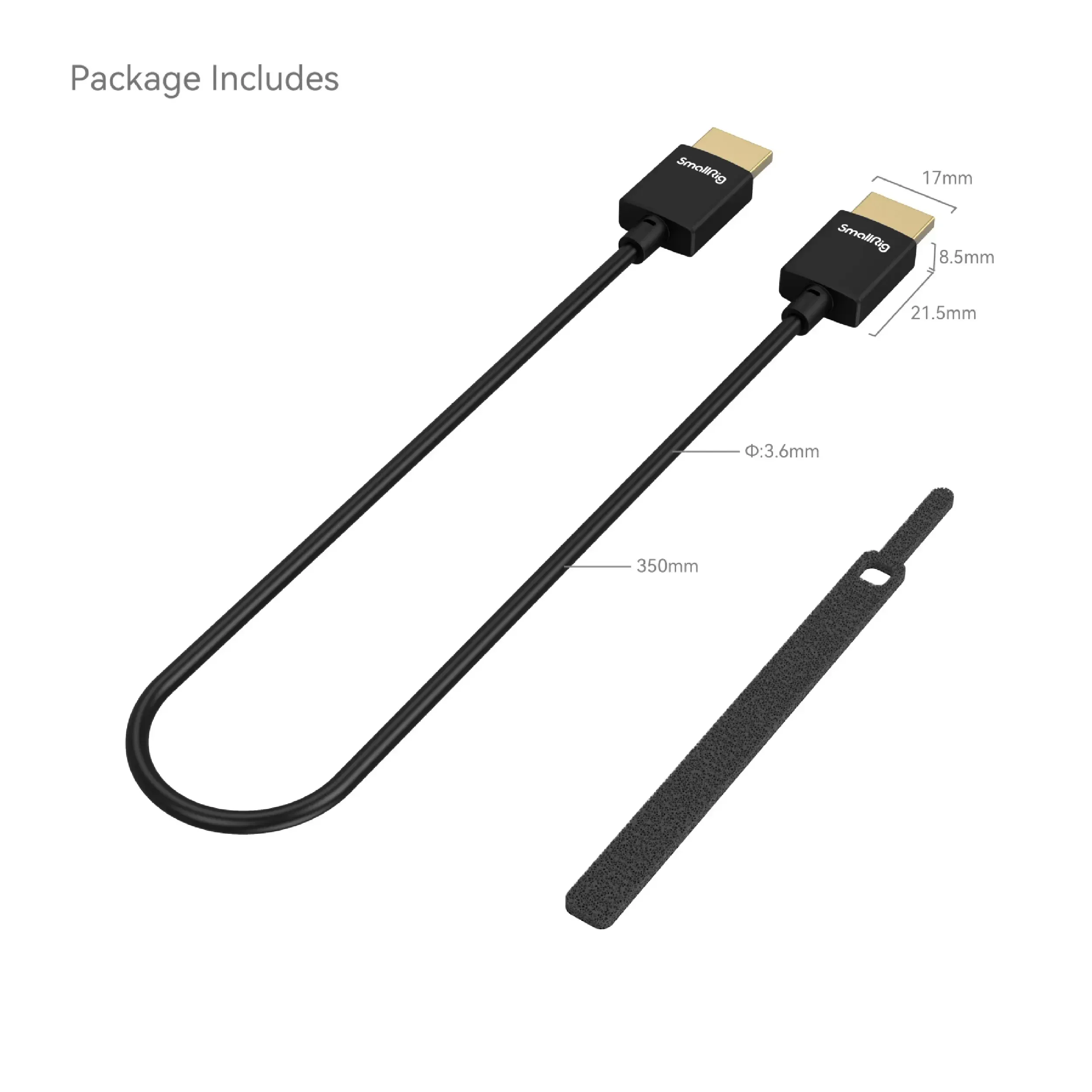 כבל דק 35 ס"מ HDMI-HDMI דגם SmallRig 2956B