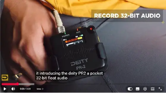 מקליט אודיו נייד עם מיקרופון דש Deity PR-2