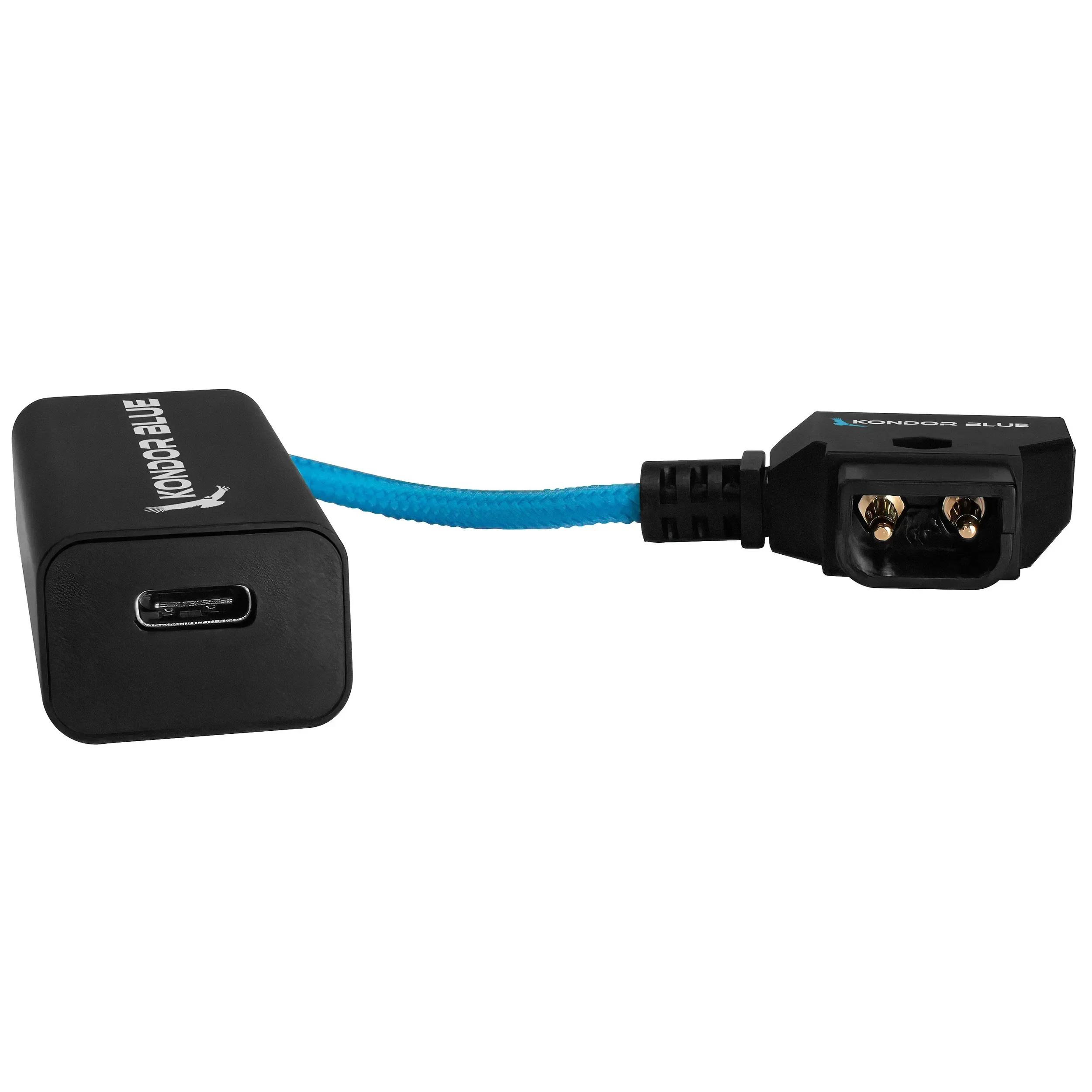 Kondor Blue 6” D-Tap to Female USB C PD 2 Way Battery Charging Power Cable