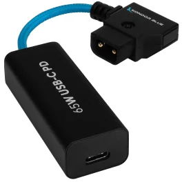 Kondor Blue 6” D-Tap to Female USB C PD 2 Way Battery Charging Power Cable