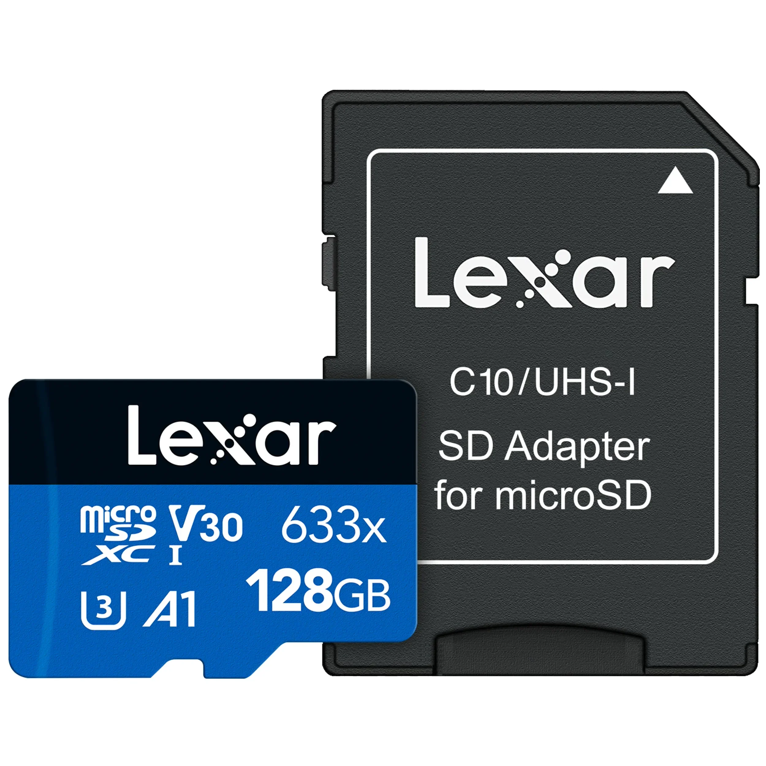 כרטיס זיכרון עם מתאם 128GB Lexar® High-Performance 633x microSDHC™ UHS-I SD