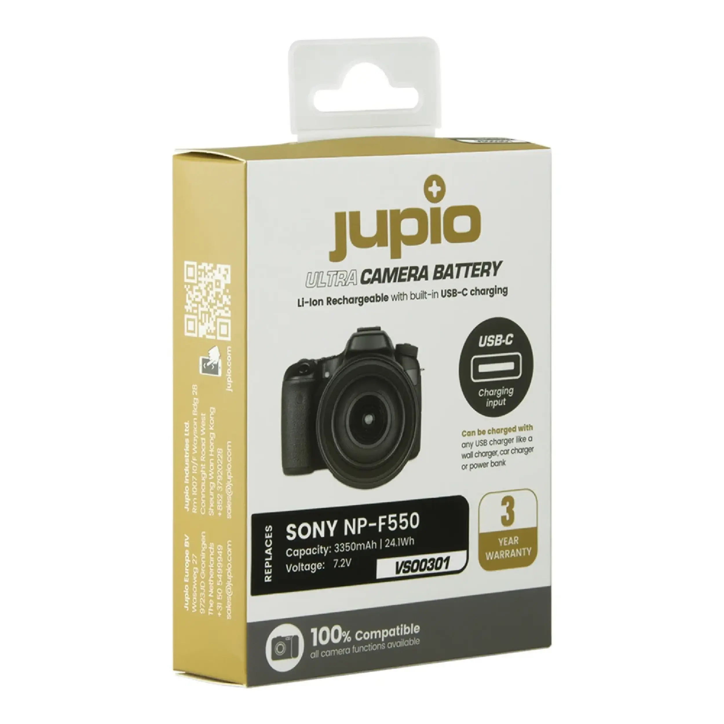 סוללה Jupio NP-F550 *ULTRA C* (USB-C input) 3350mAh