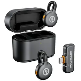 מערכת מיקרופון אלחוטית לטלפון כניסת HOLLYLAND LARK M2S USB-C--קופסה פתוחה מוצר חדש