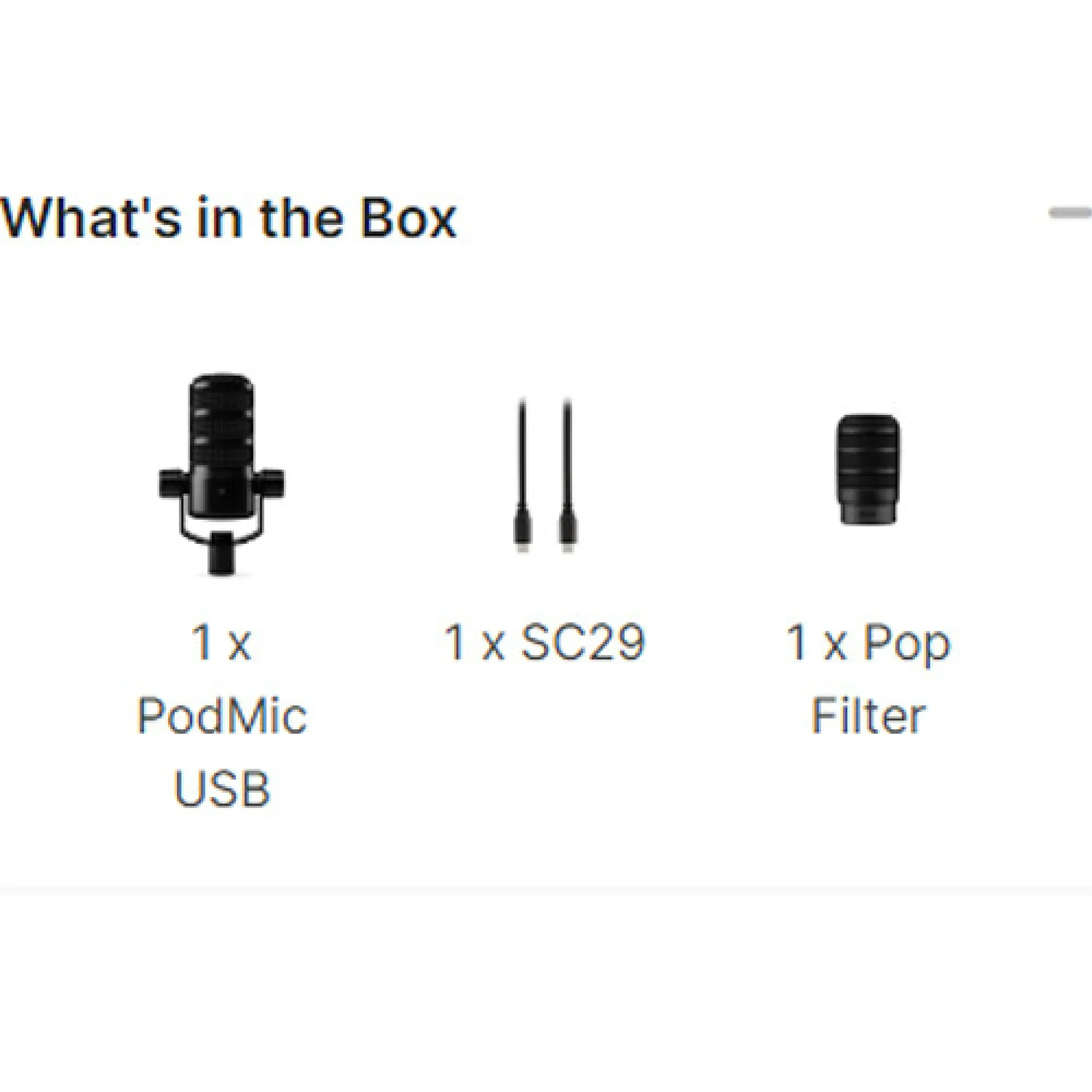 מיקרופון דינמי שחור לפודקאסט  RODE PODMIC USB