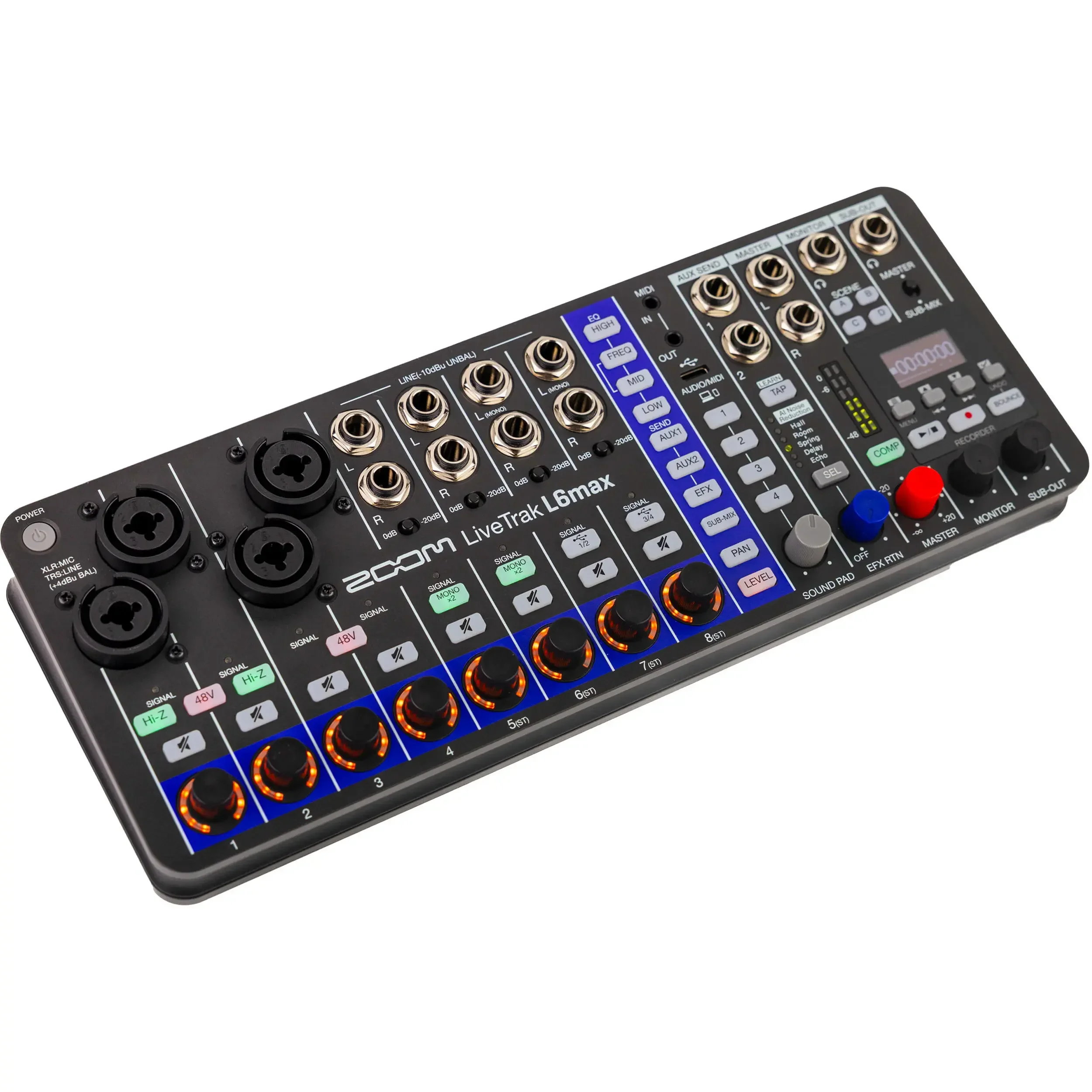מיקסר מקליט 12 ערוצים Zoom LiveTrak L6max