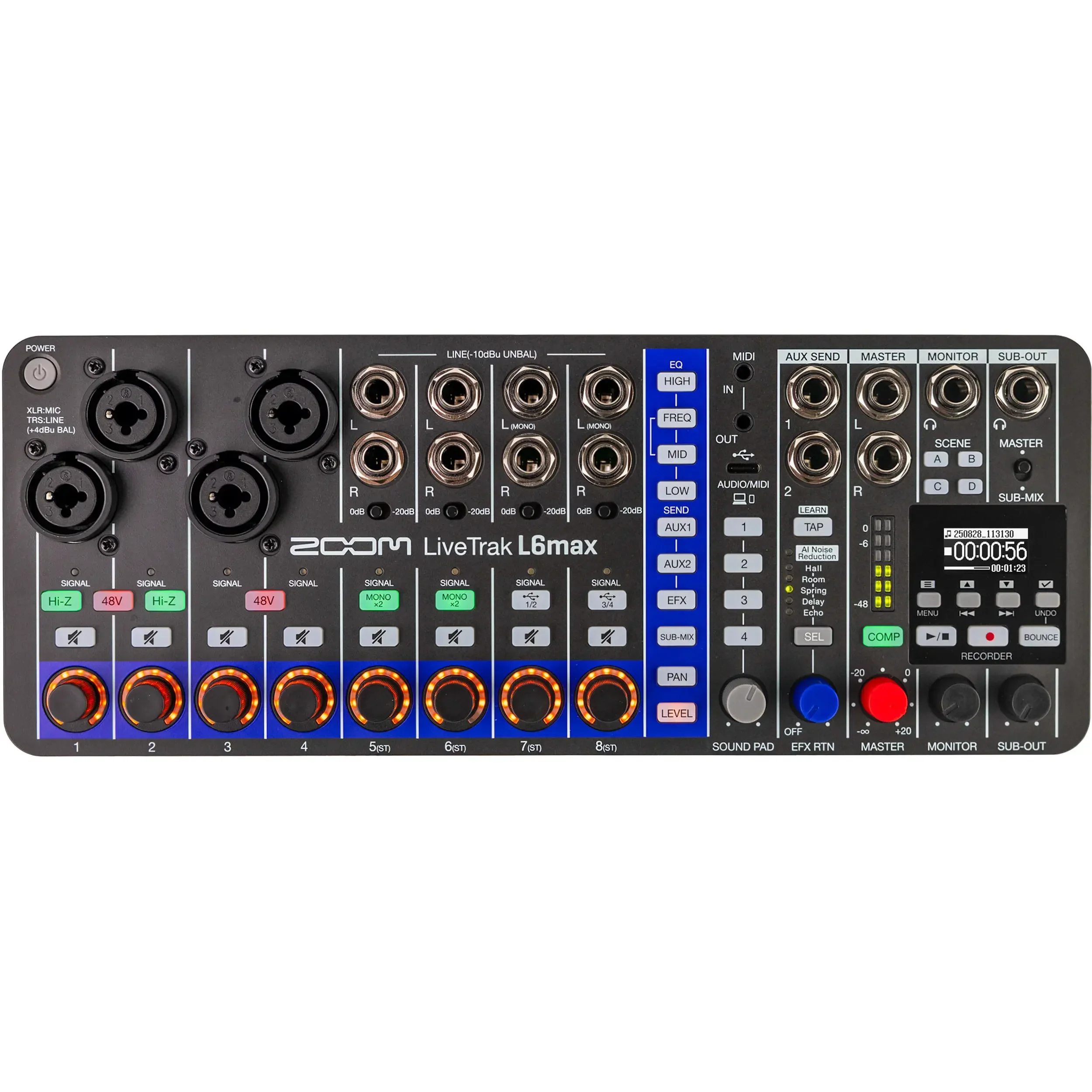 מיקסר מקליט 12 ערוצים Zoom LiveTrak L6max