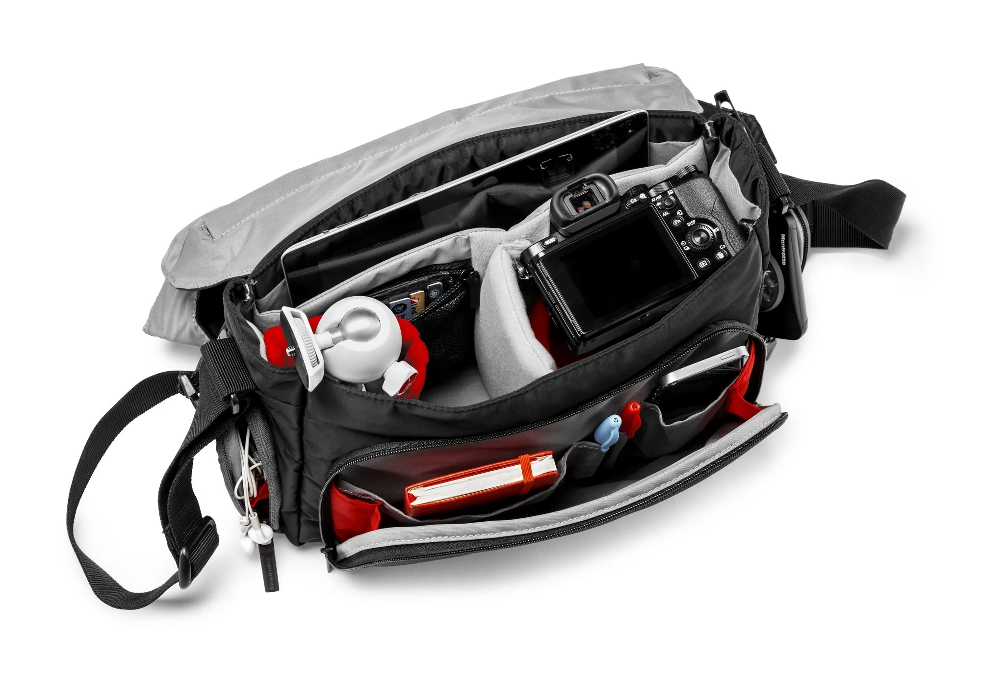 תיק מסנג'ר למצלמה Manfrotto Advanced camera messenger Befree Grey, top opening