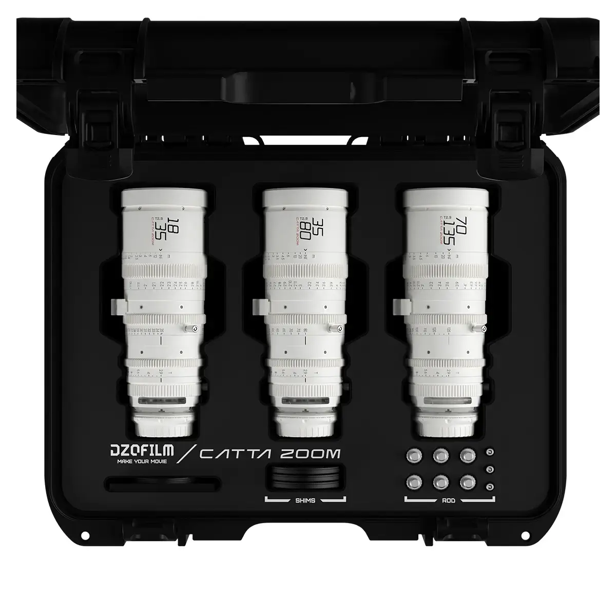 סט עדשות DZOFilm Catta 18-35 & 35-80 & 70-135mm T2.9-E Mount