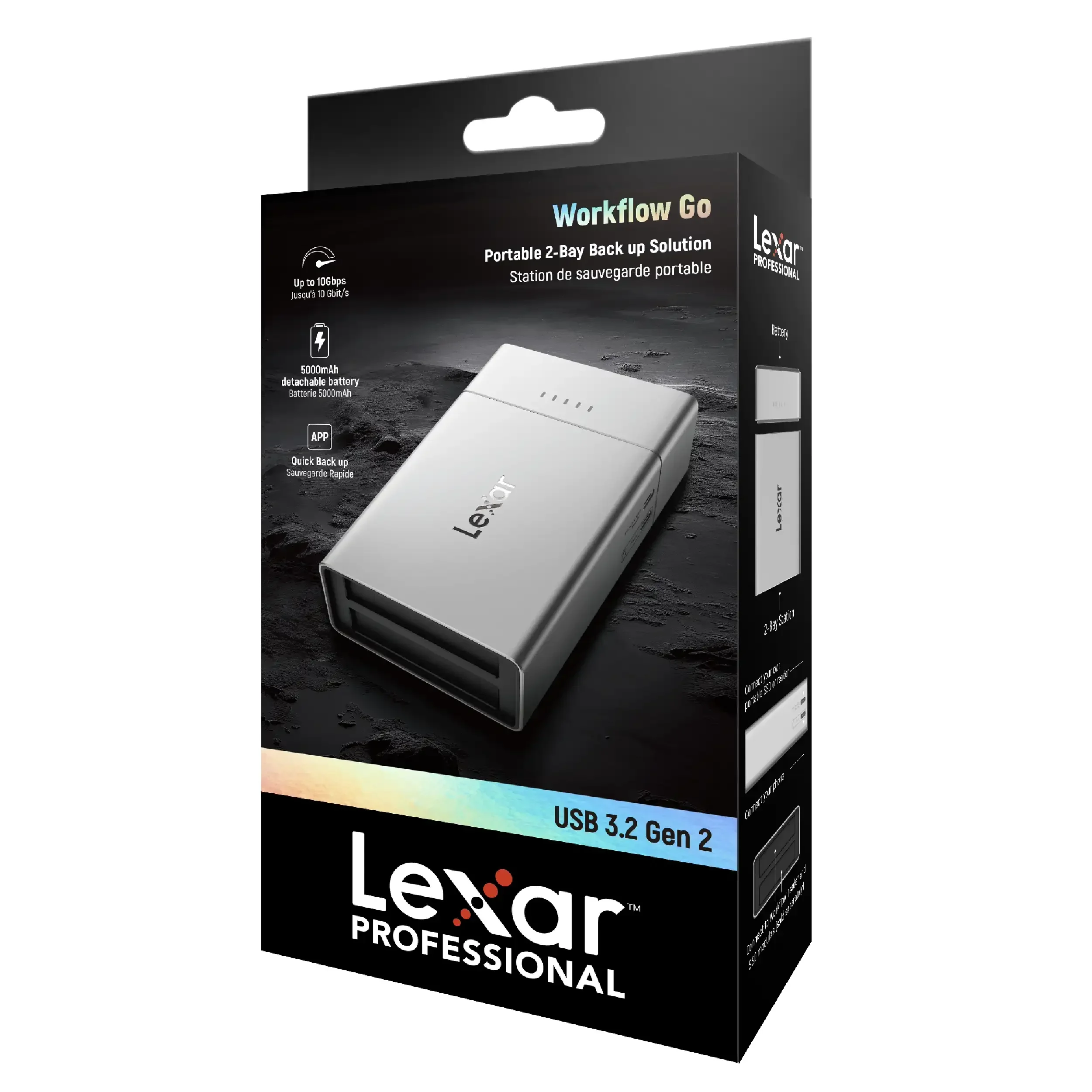 תחנת עגינה 2 מודולים ניידת Lexar Professional Workflow Go