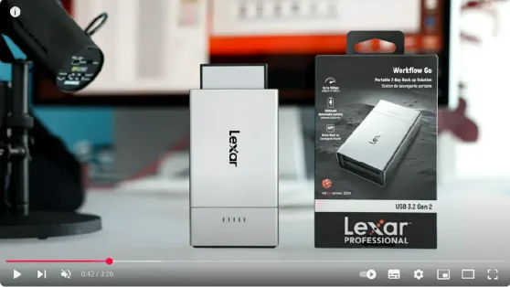 תחנת עגינה 2 מודולים ניידת Lexar Professional Workflow Go
