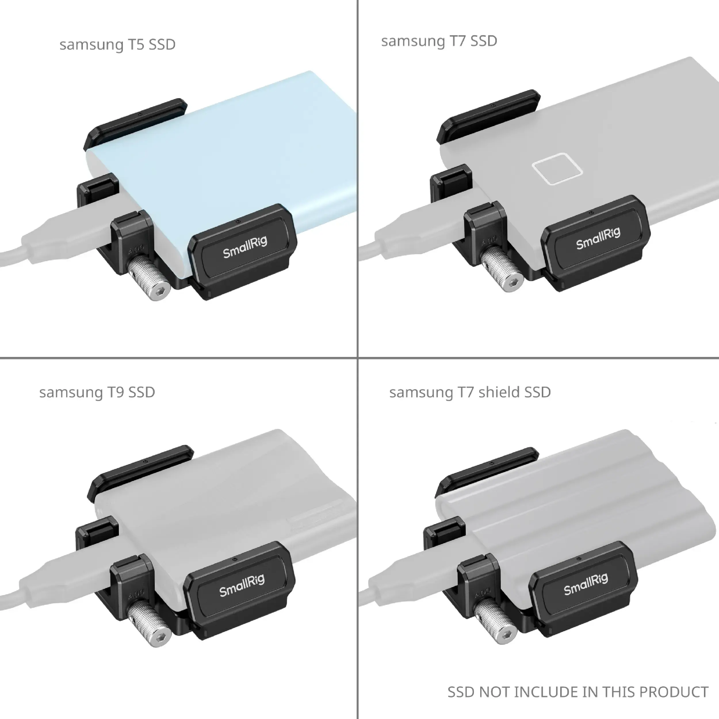 תושבת לכלוב מצלמות Blackmagick 6K עבור כונני SmallRig 3272B Samsung T5/7/9
