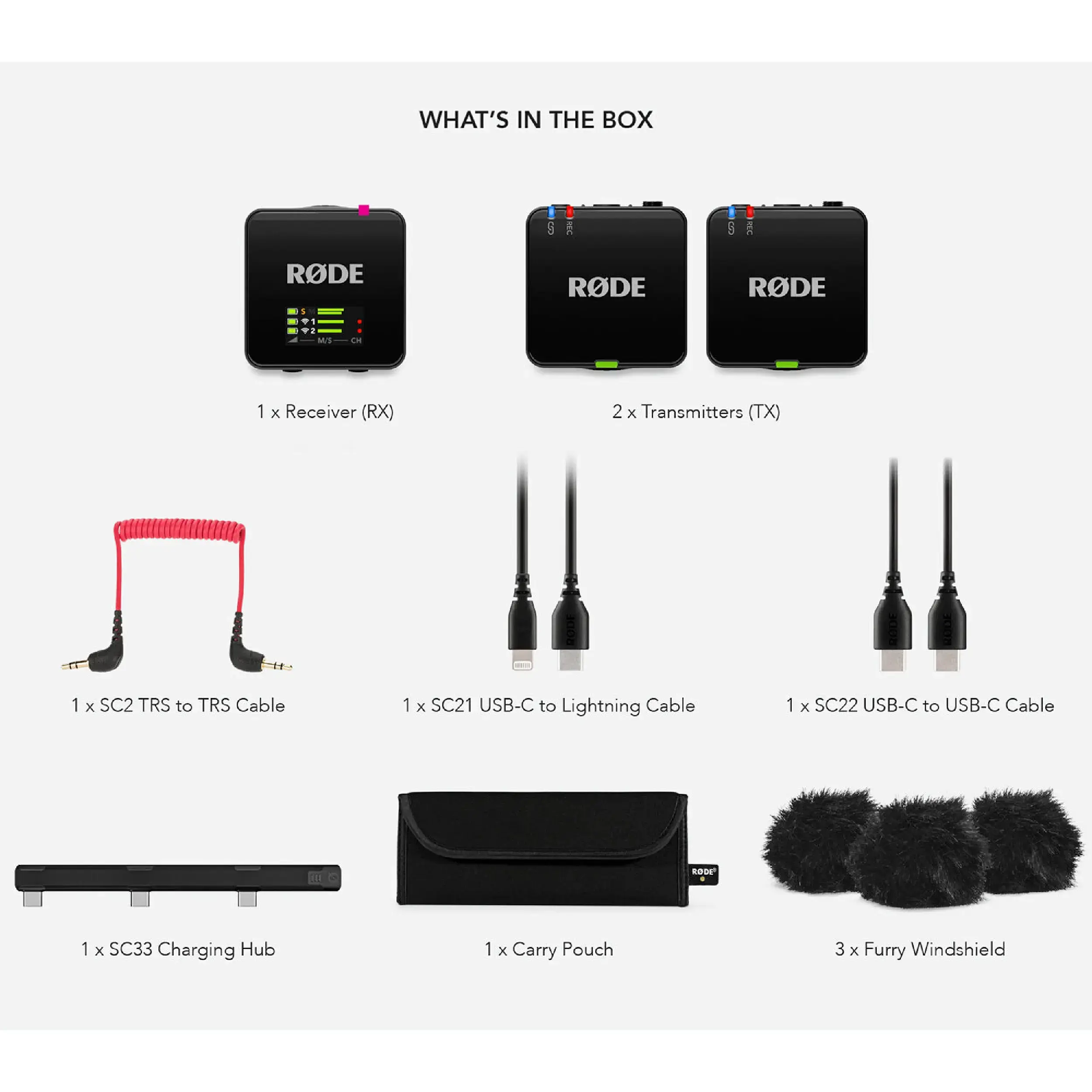 מערכת מיקרופון דש אלחוטית עם 2 משדרים Rode Wireless GO Gen 3 - צבע שחור