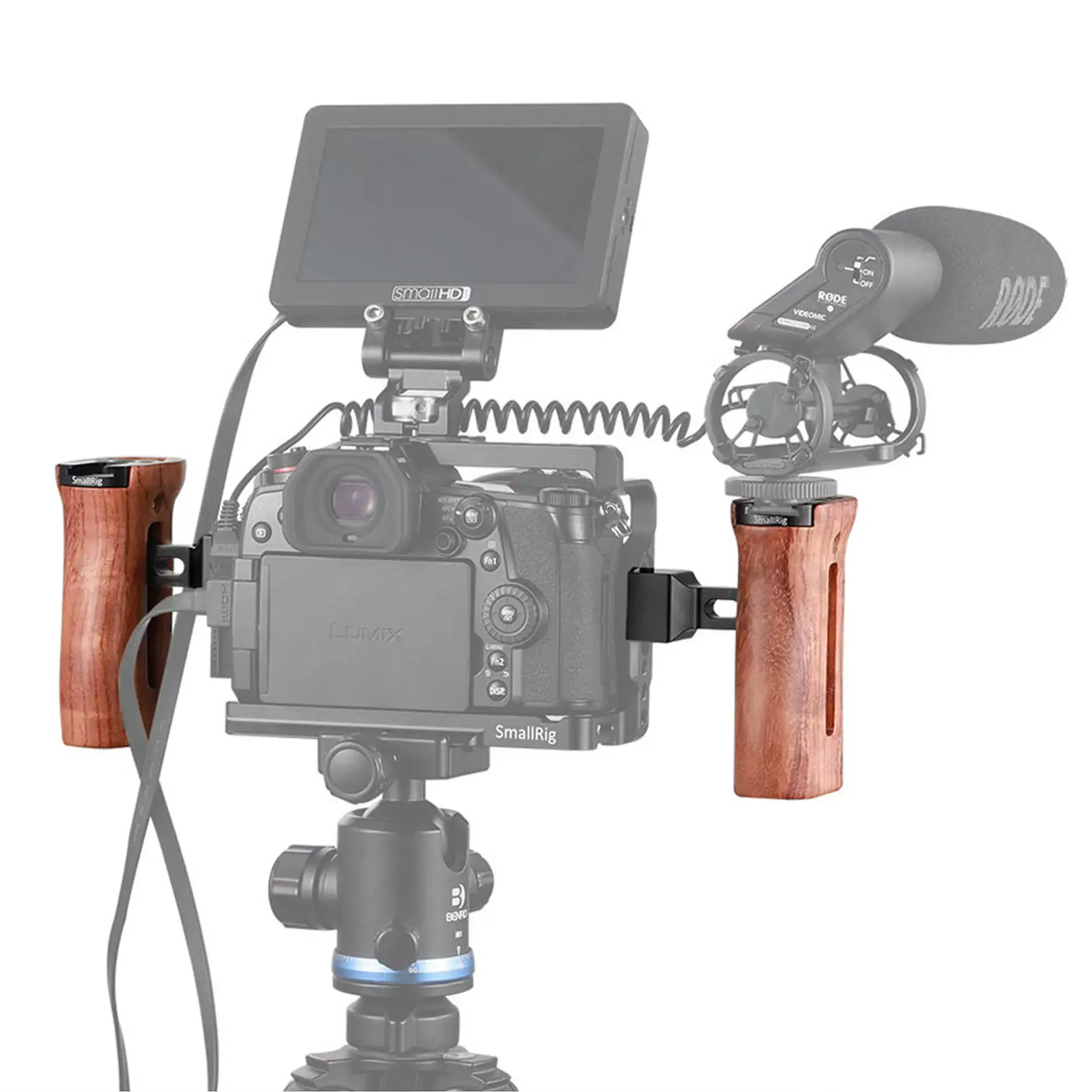 ידית אחיזה מעץ עם חיבור NATO לכלוב SmallRig 2187B