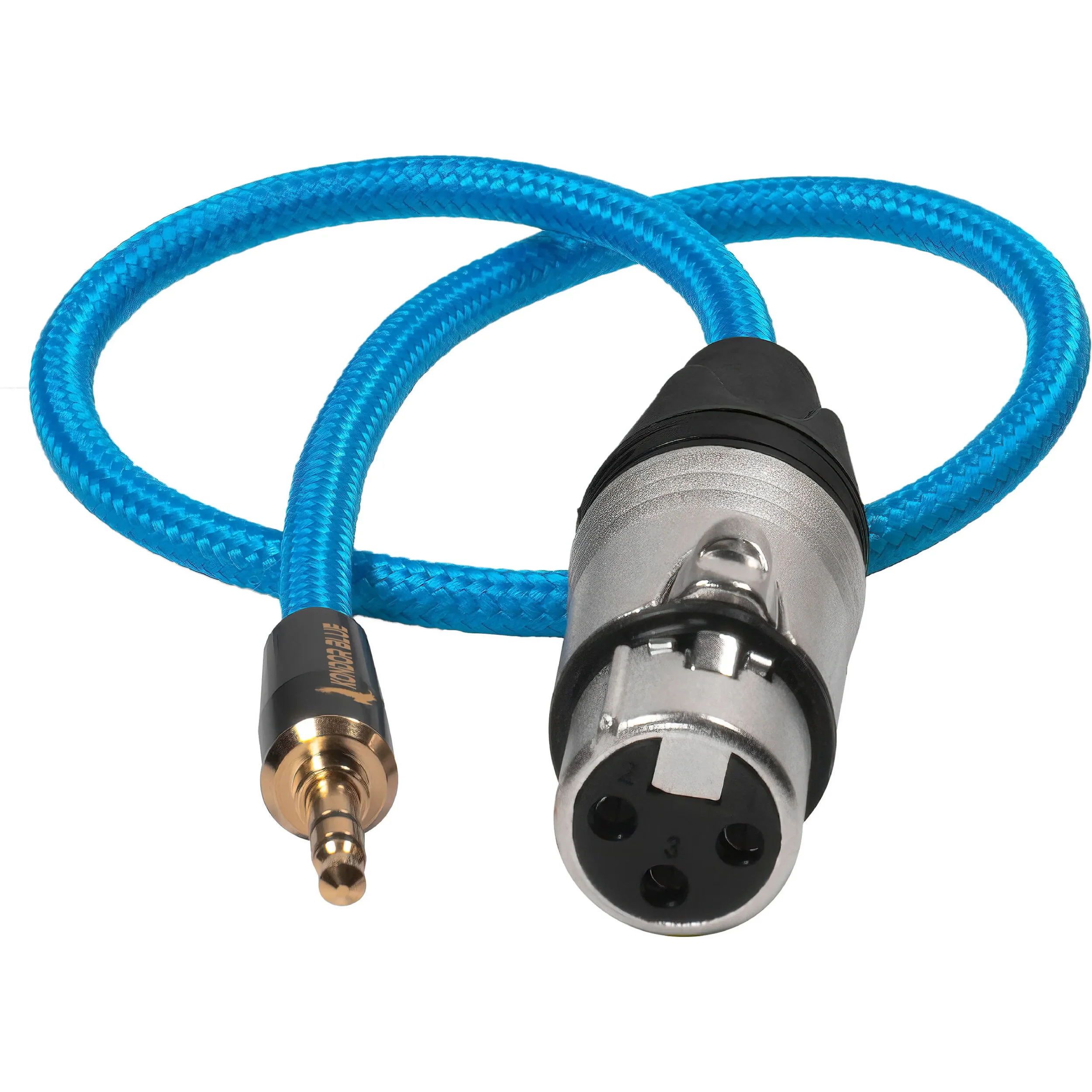 כבל XLR חיבור נקבה לקונקטור 3.5 מ"מ Mini TRS  באורך 40 ס"מ Kondor Blue