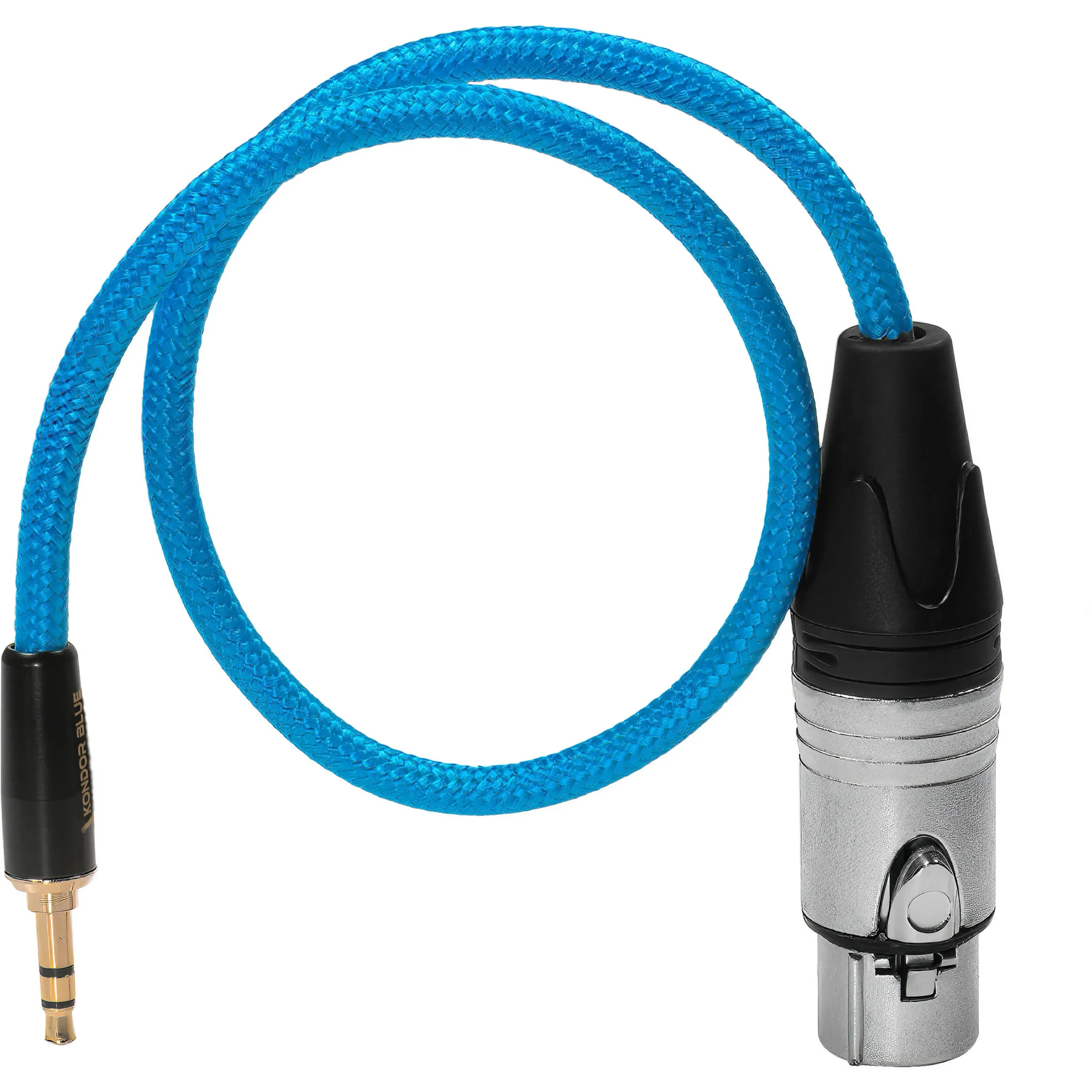 כבל XLR חיבור נקבה לקונקטור 3.5 מ"מ Mini TRS  באורך 40 ס"מ Kondor Blue