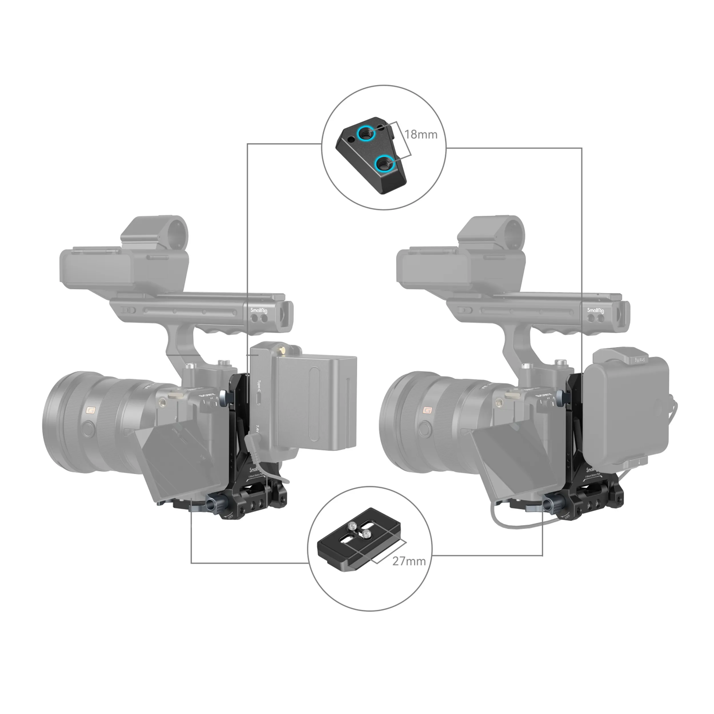 מערכת הרכבת סוללות V-Lock למצלמה SmallRig 4064B