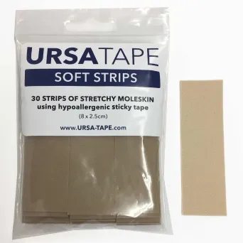 חבילת 30 רצועות רכות נדבקות 8X2.5 ס"מ, צבע בז' Ursa Straps