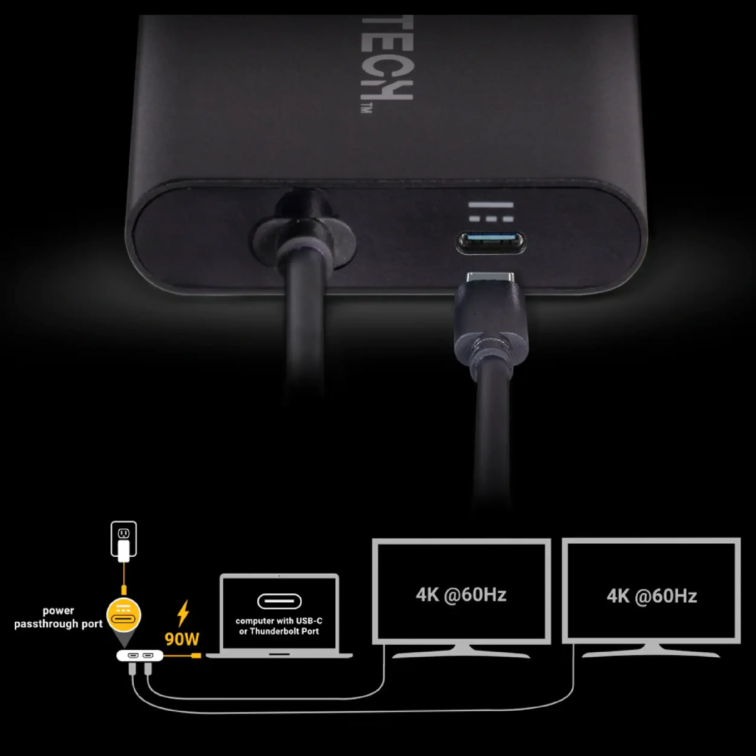 Sonnet USB-C DisplayLink Dual 4K 60Hz HDMI Adapter