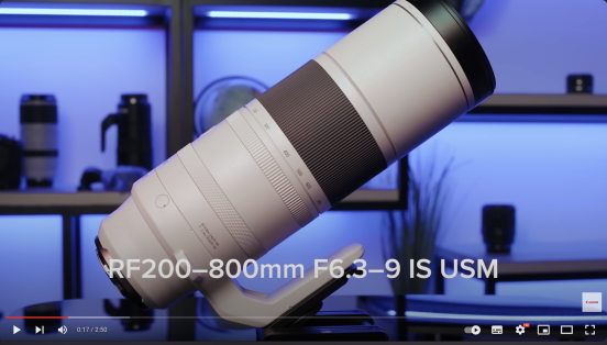 עדשה Canon RF 200-800mm f/6.3-9 IS USM