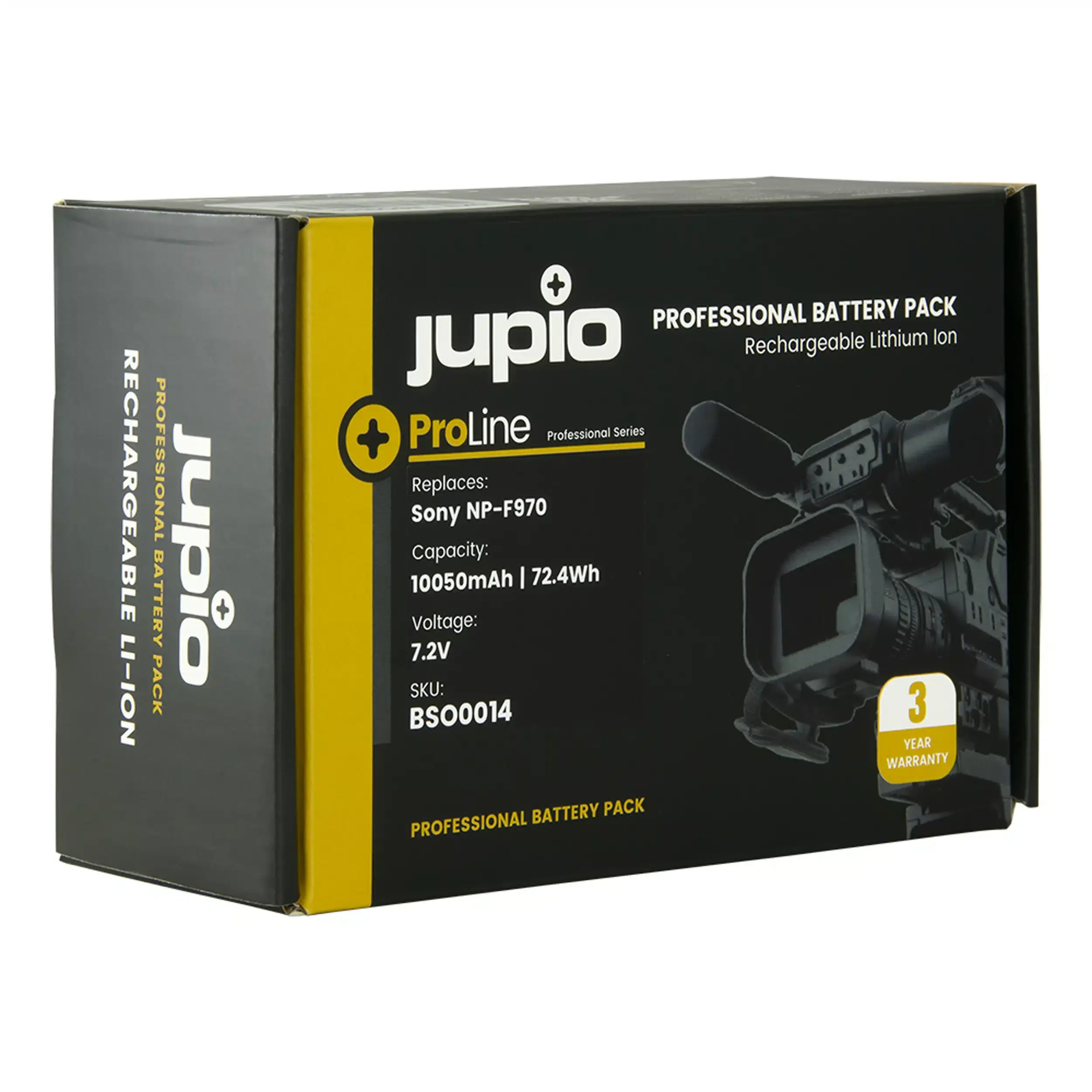 סוללת ליתיום NP-F970 עם צג ויציאות מתח JUPIO 10050mAh