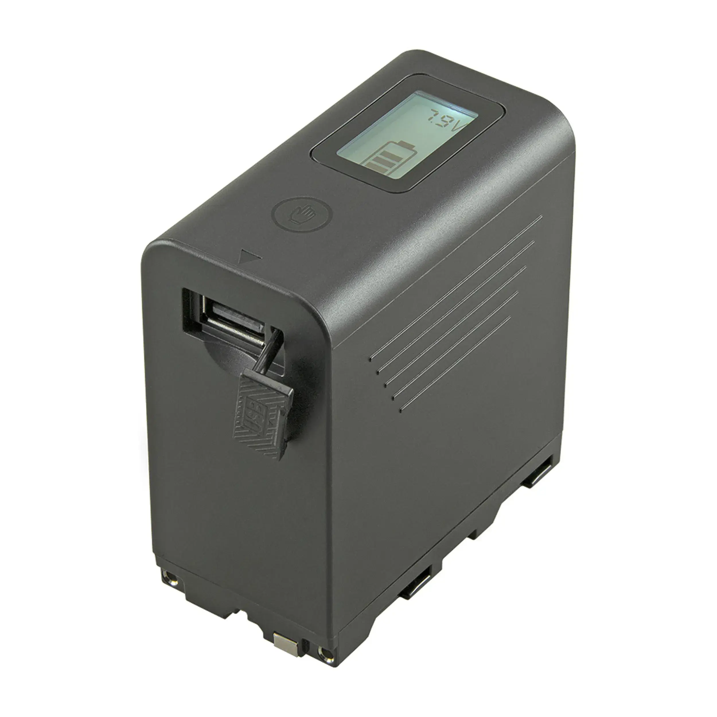 סוללת ליתיום NP-F970 עם צג ויציאות מתח JUPIO 10050mAh