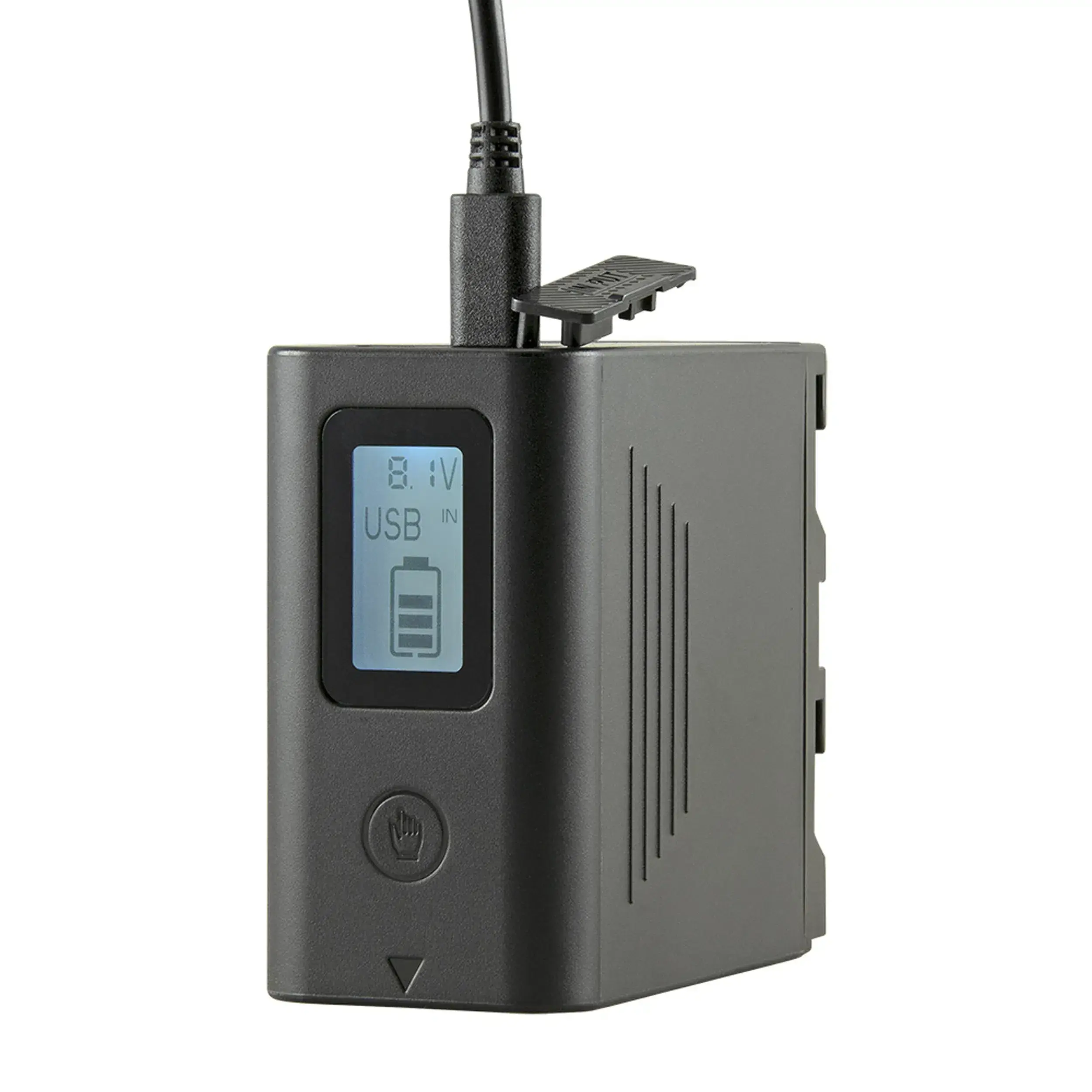 סוללת ליתיום NP-F970 עם צג ויציאות מתח JUPIO 10050mAh